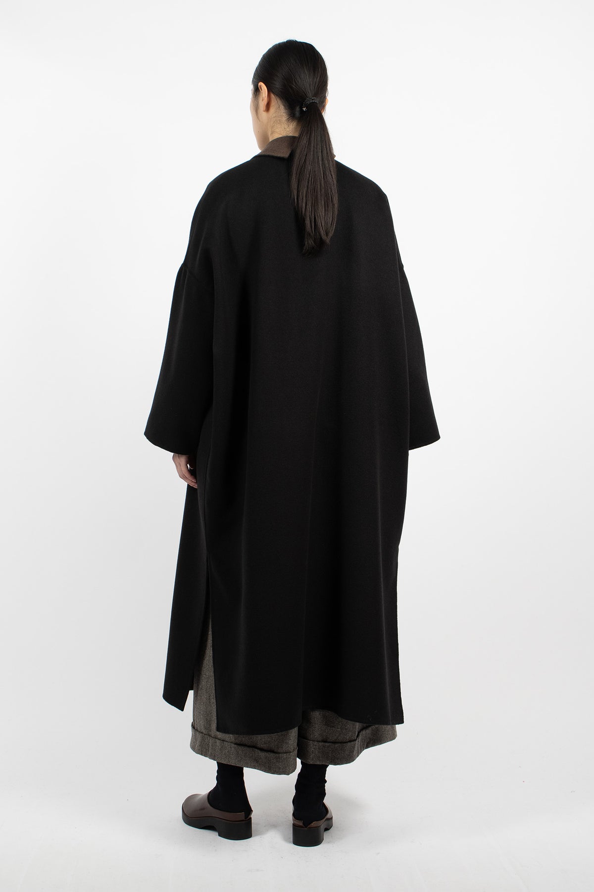 Gladiolus Reversible Long Coat Black/Brown