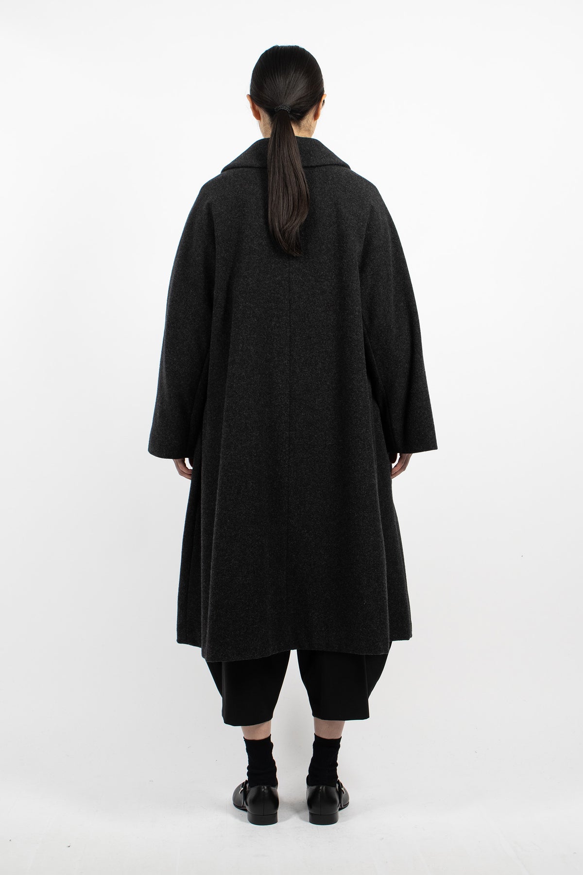 A-Line Wool Coat Charcoal Grey