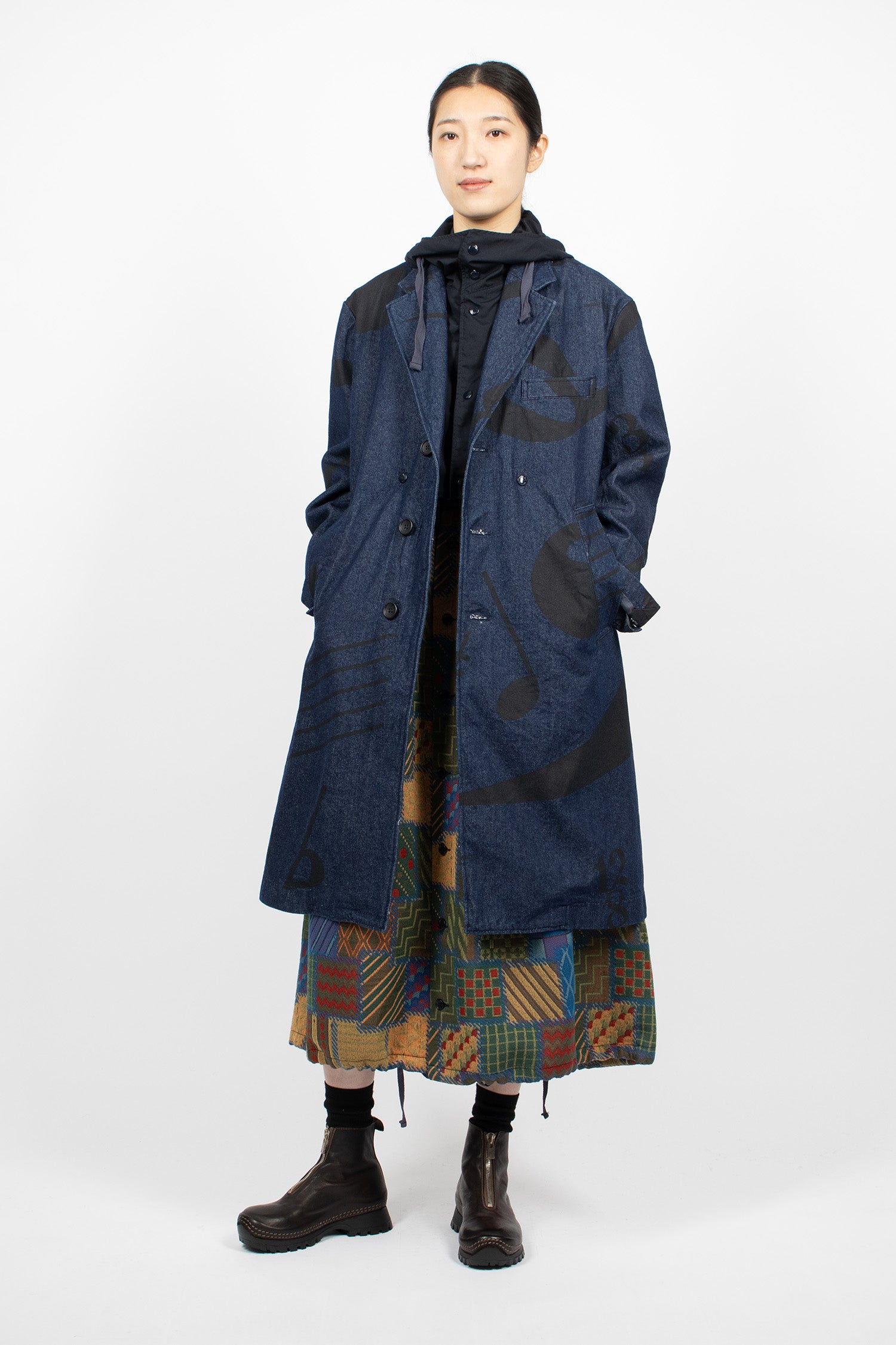 Chester Coat Indigo/Music Note Print
