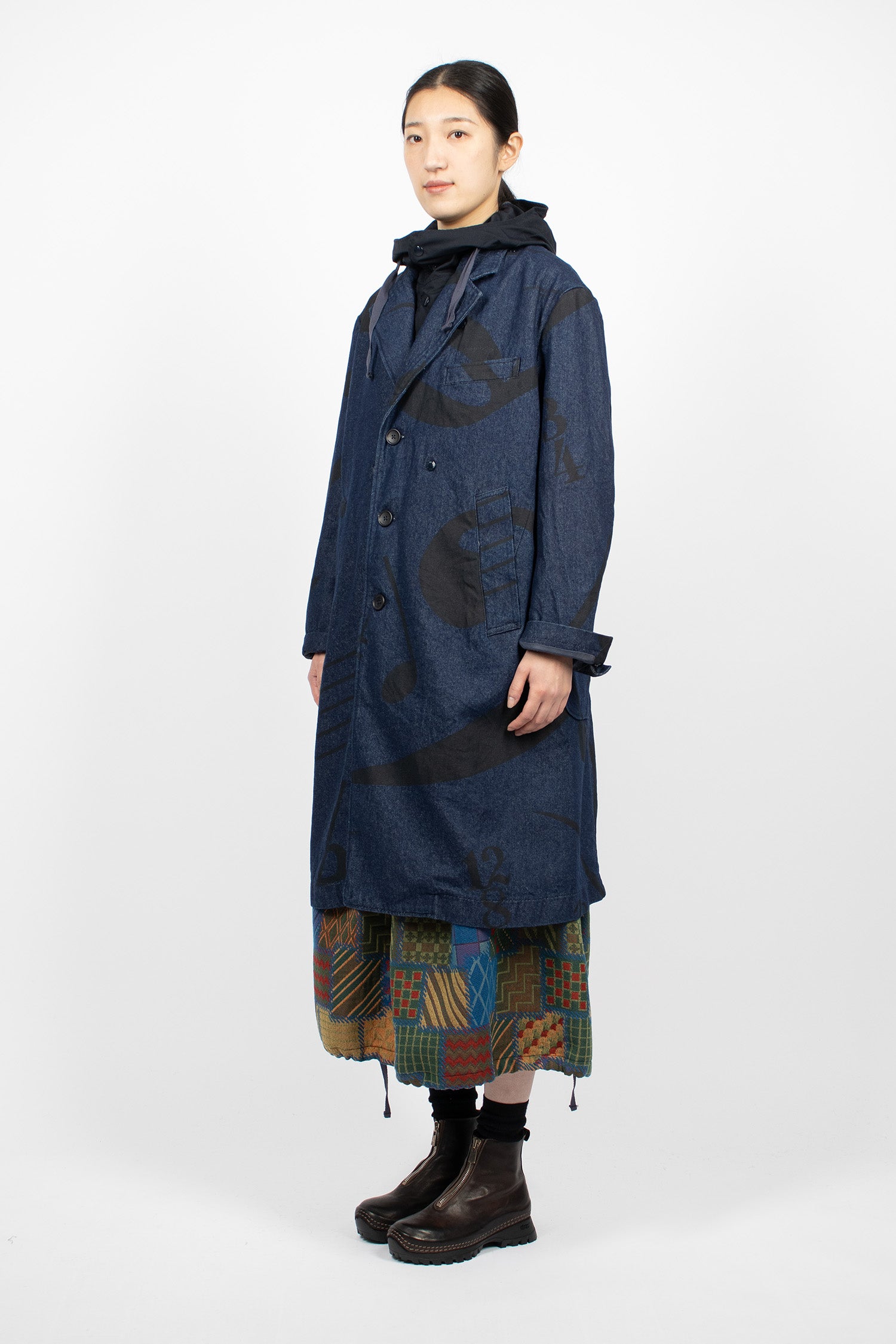 Chester Coat Indigo/Music Note Print