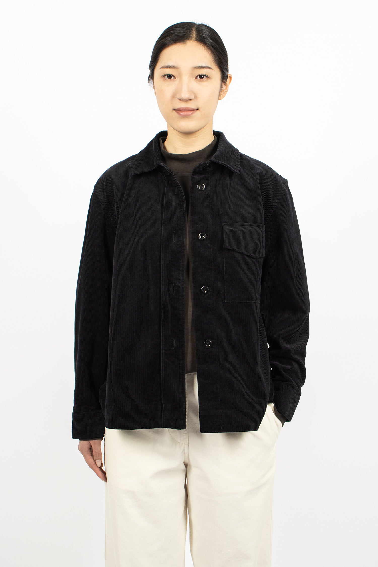 Single Pocket Overshirt Black