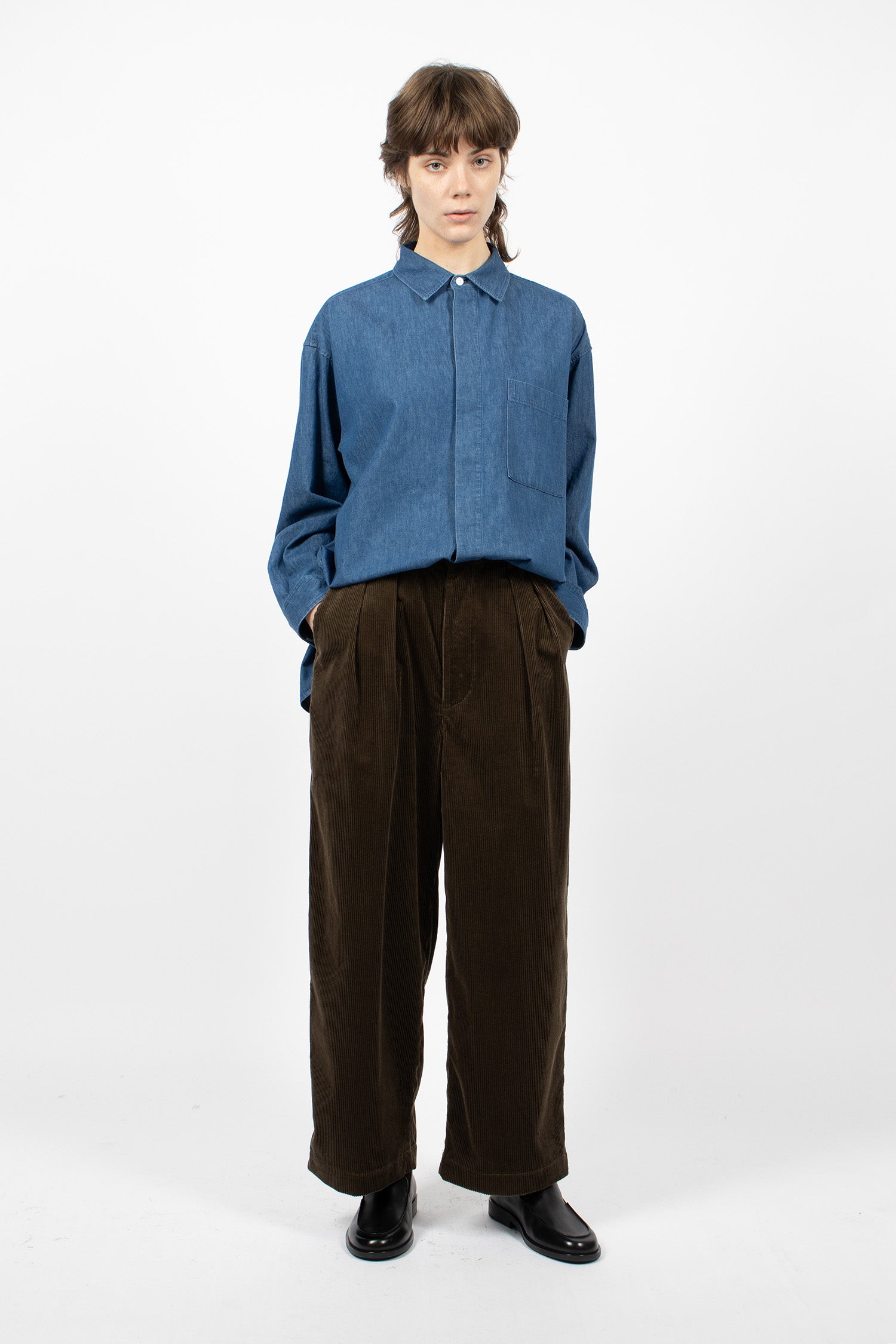 2 In-Pleat Baggy Pants Chestnut
