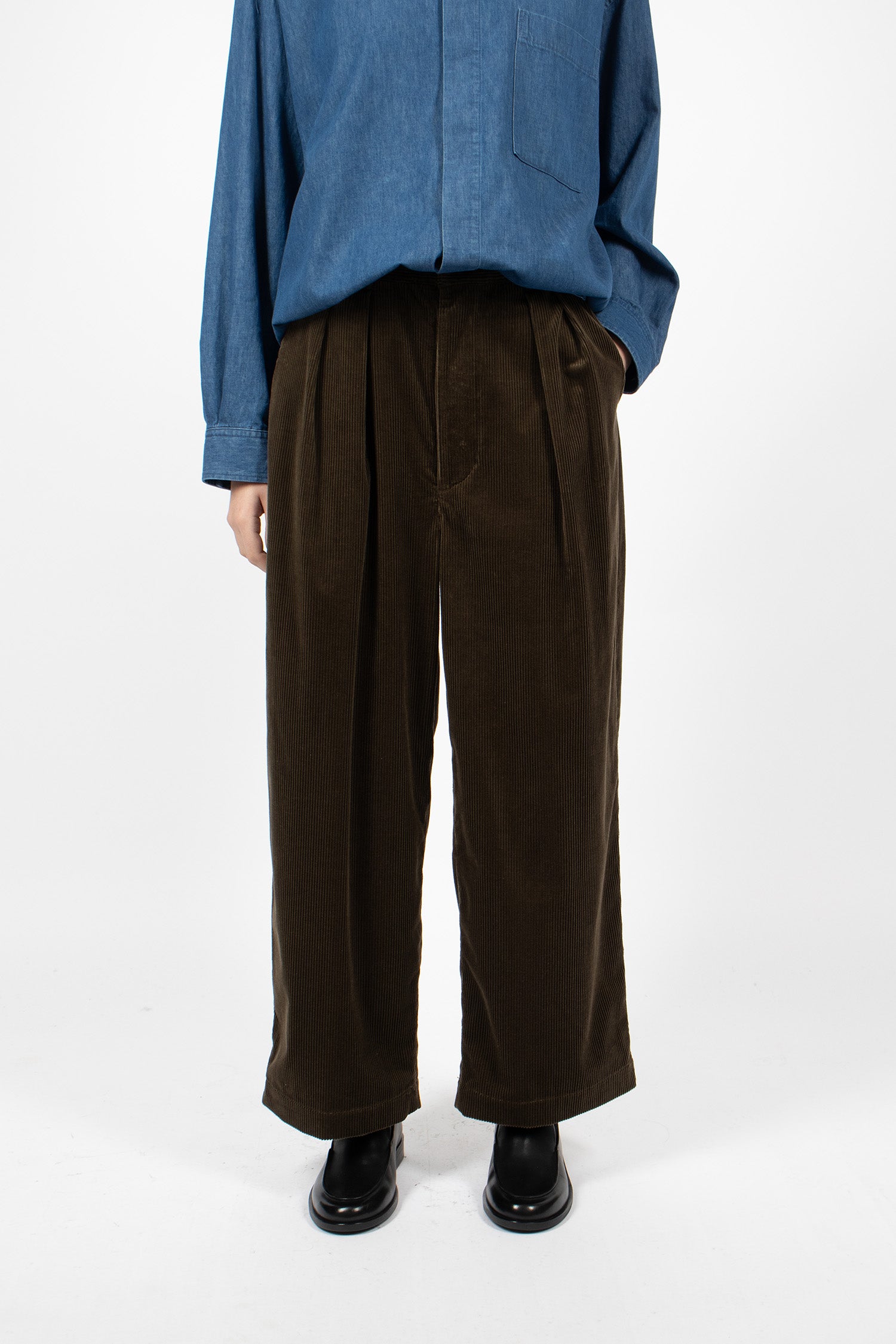 2 In-Pleat Baggy Pants Chestnut