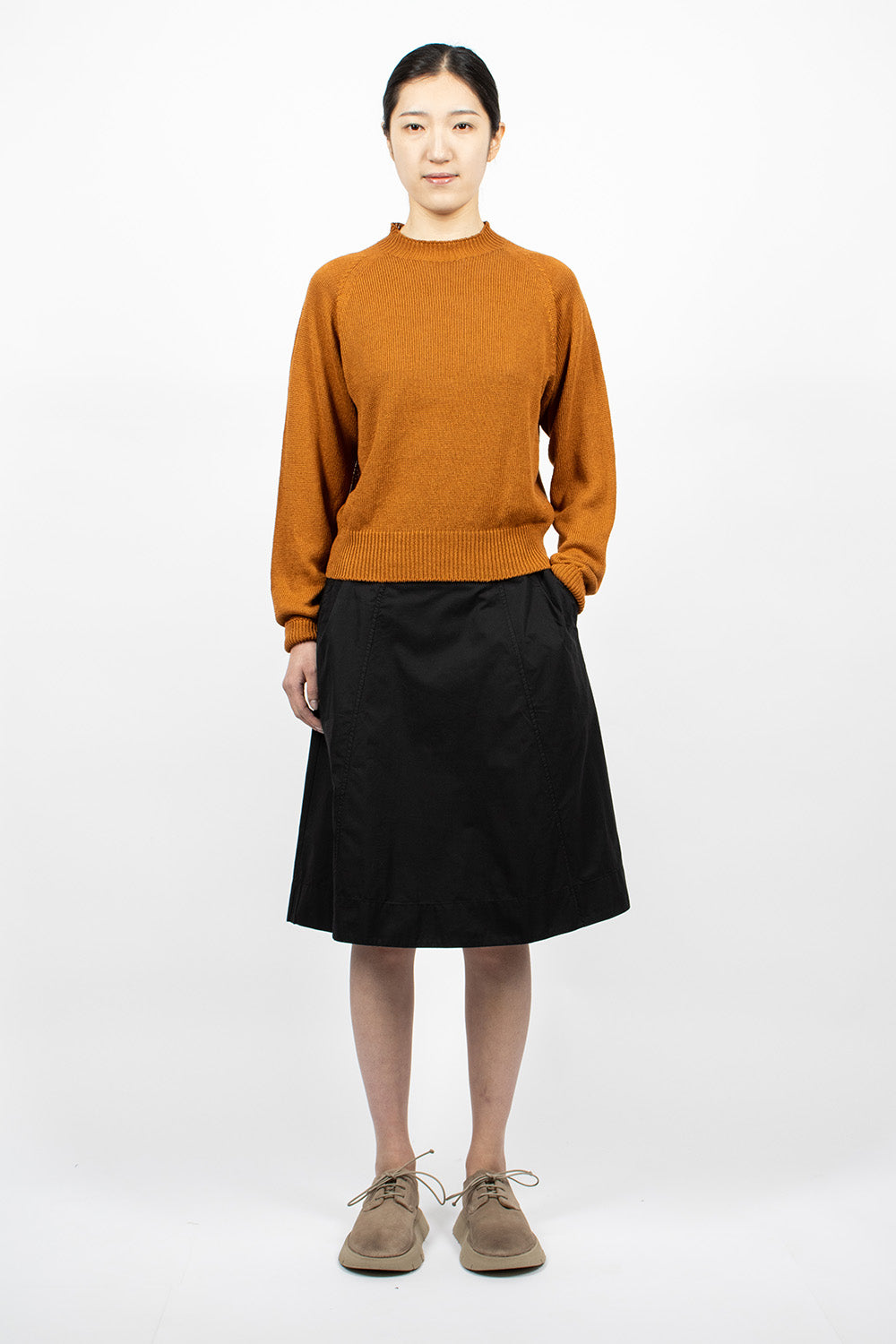 Panelled Scout Skirt Black Twill
