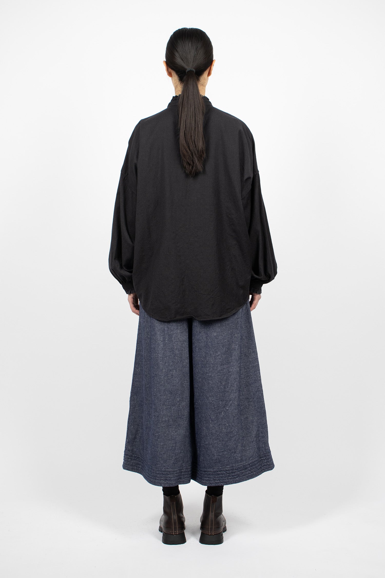 Coulisse Linen/Wool Pants Blue