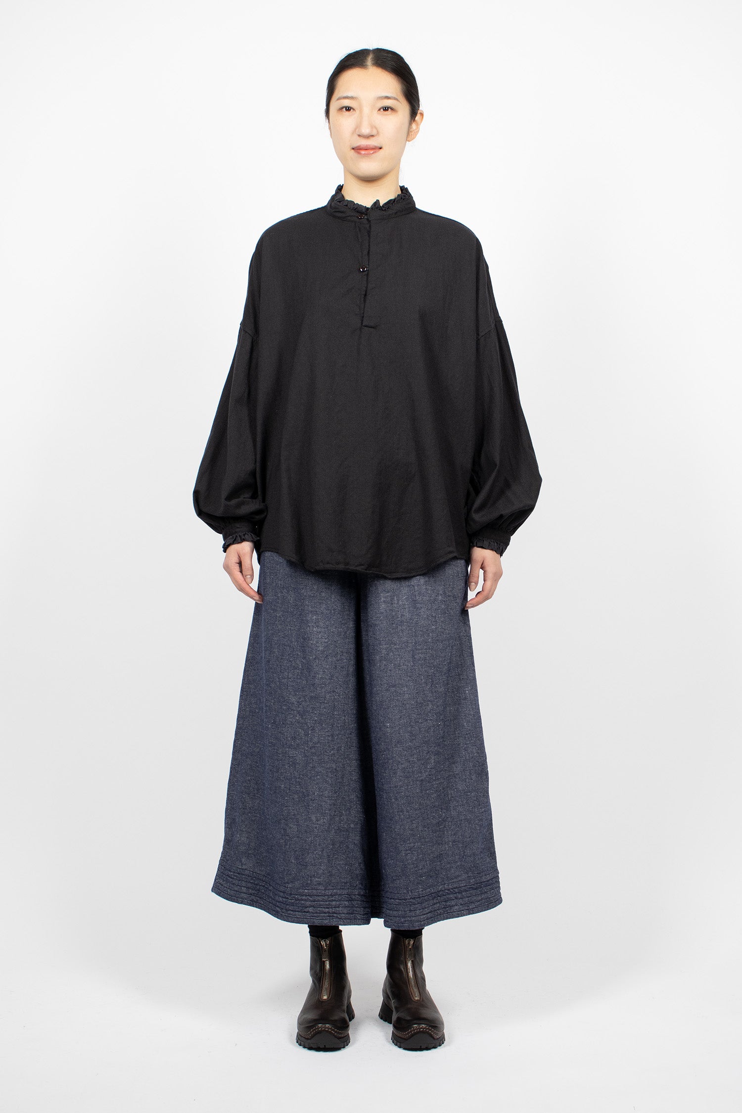 Coulisse Linen/Wool Pants Blue