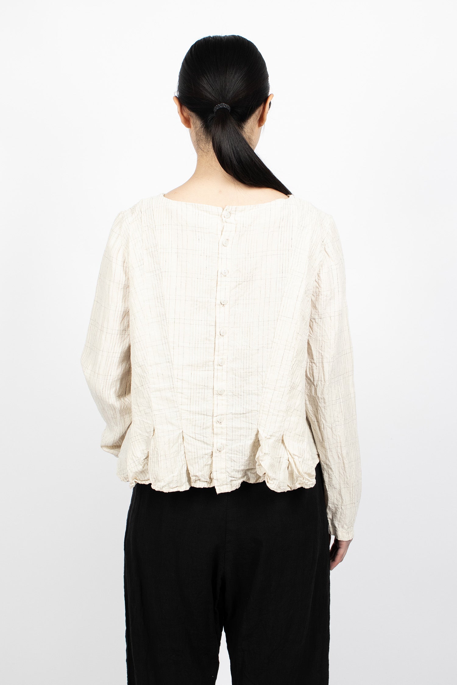 Hb Linen Blouse Silver Check