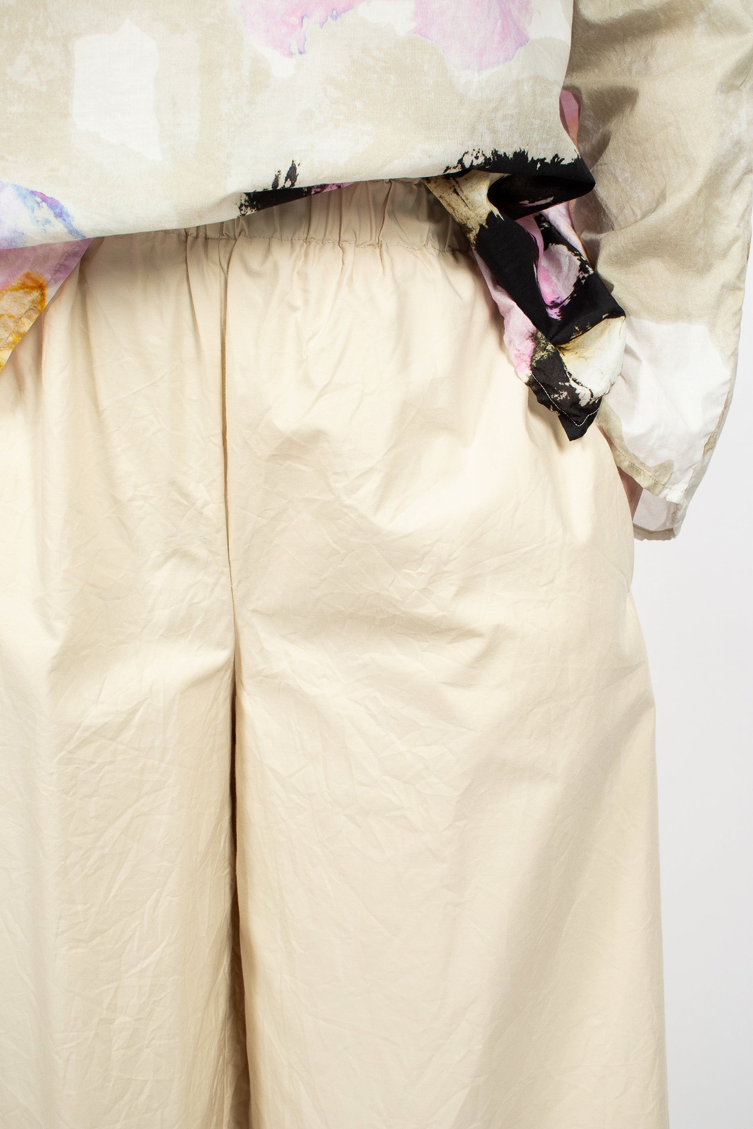 Wide Pyjama Trousers Cream