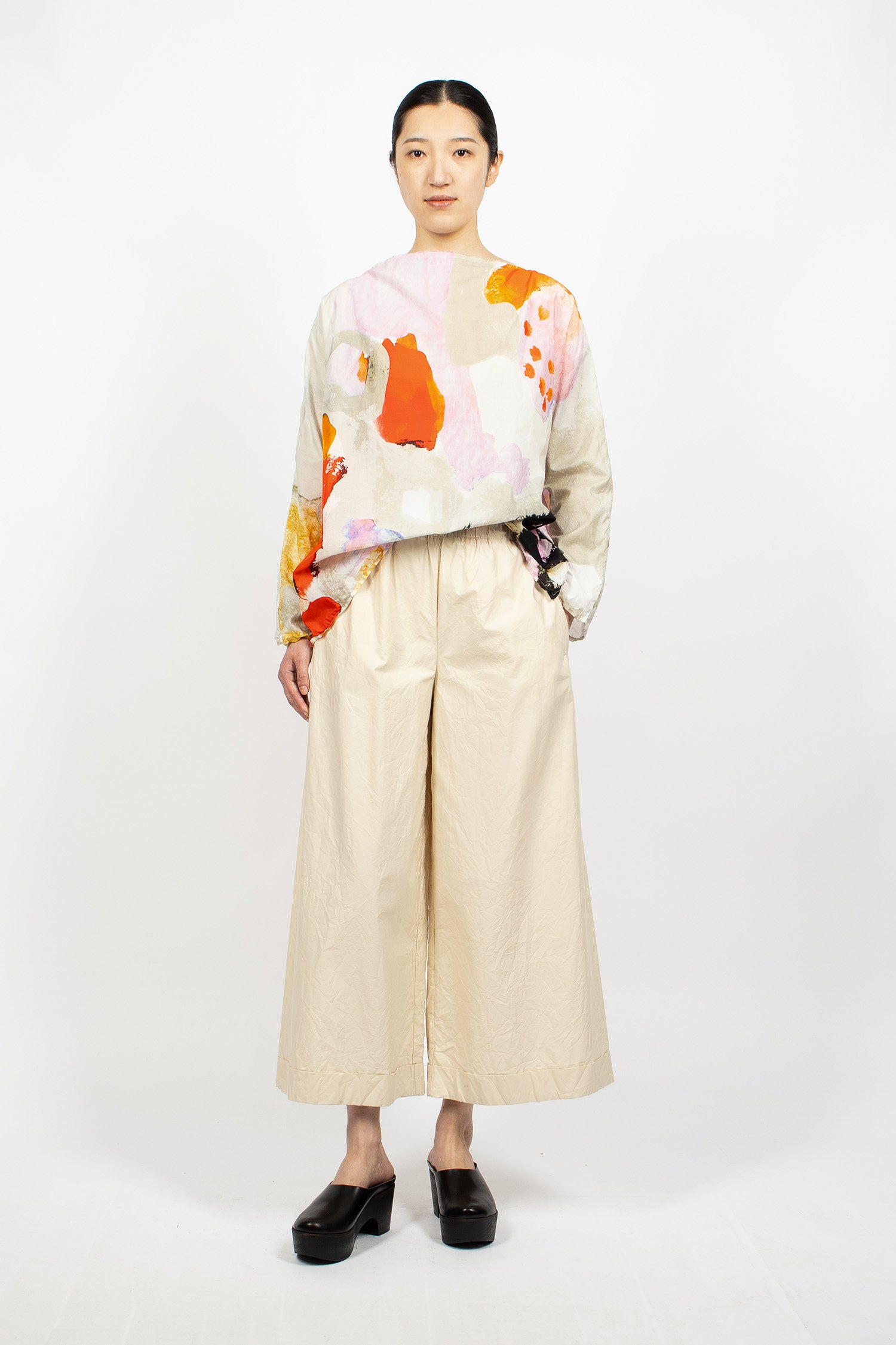 Wide Pyjama Trousers Cream