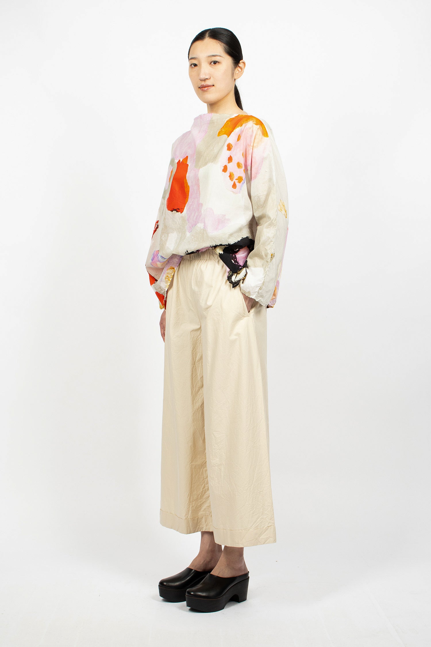 Wide Pyjama Trousers Cream