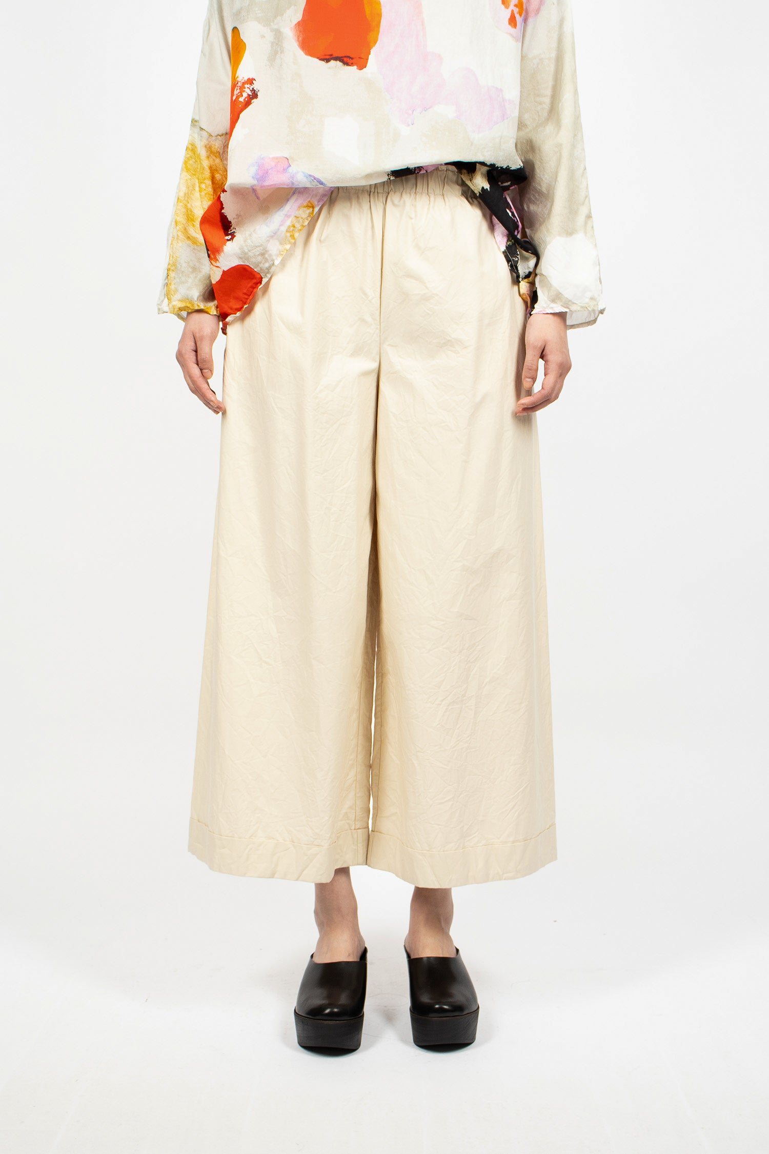 Wide Pyjama Trousers Cream