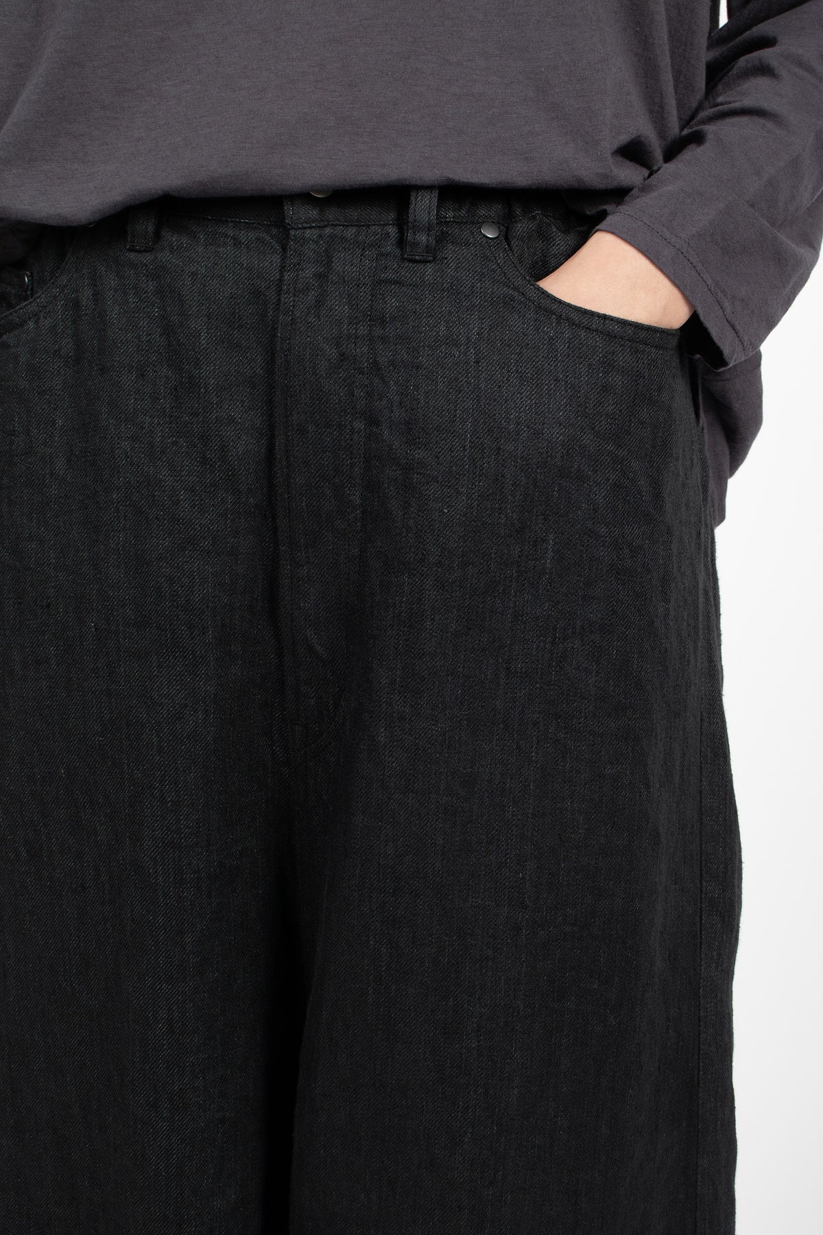 Wide Linen Culottes Black