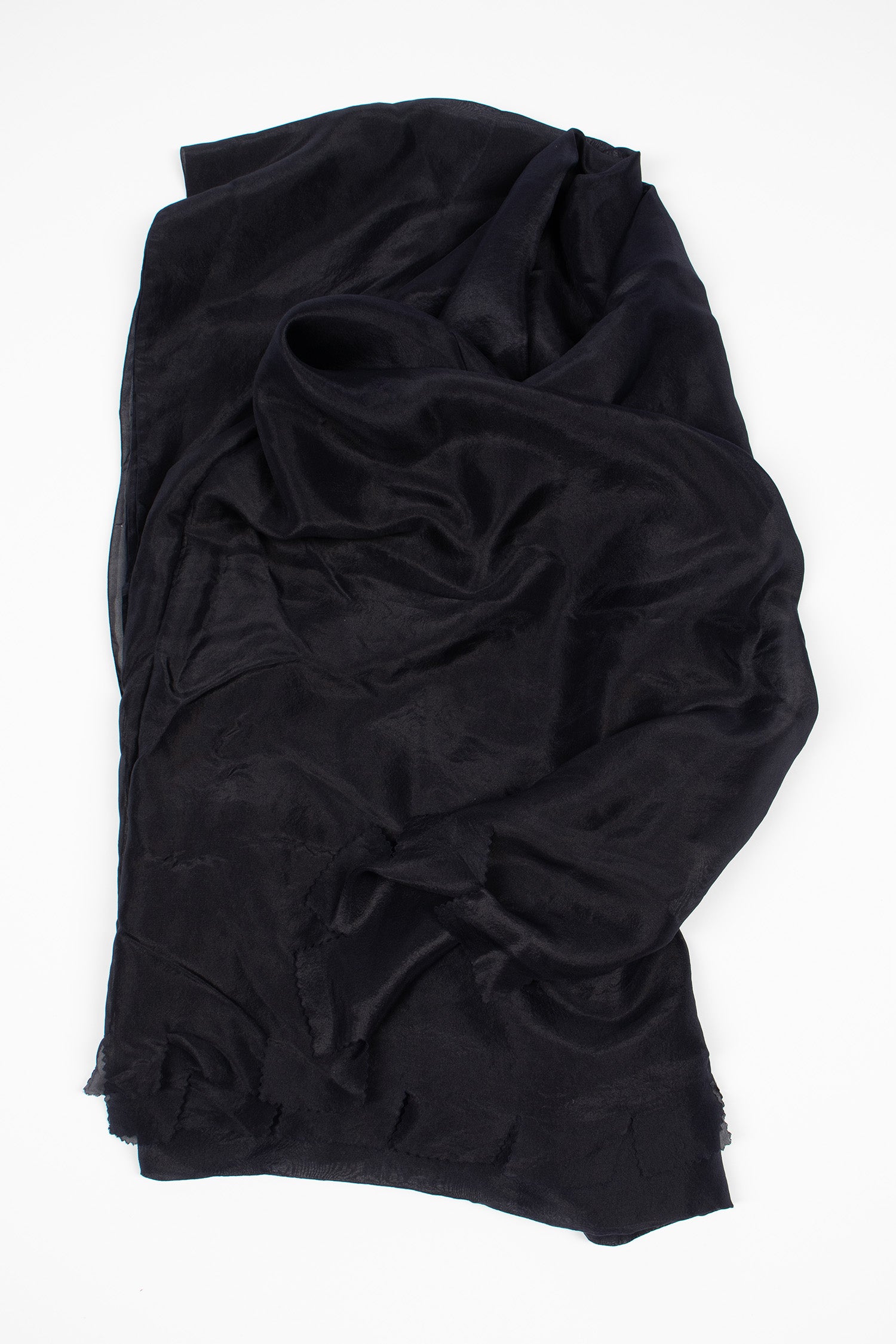 Silk Habotai Light Scarf Dark Navy