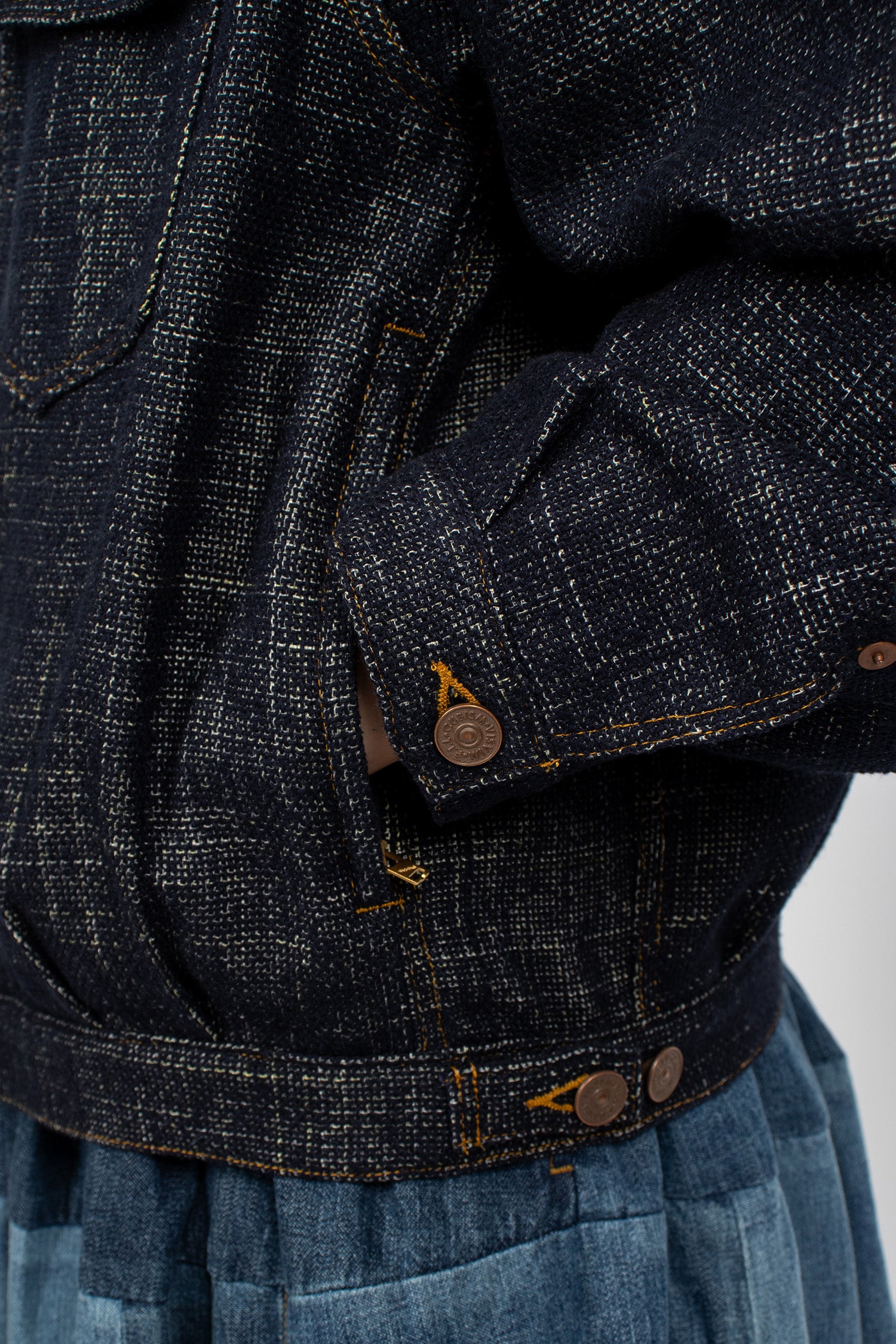 101X Woven Denim Silk Jacket Navy