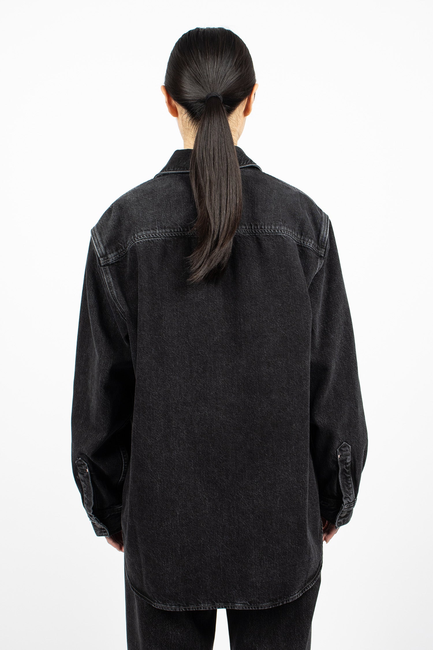 Denim Button-Up Shirt Black