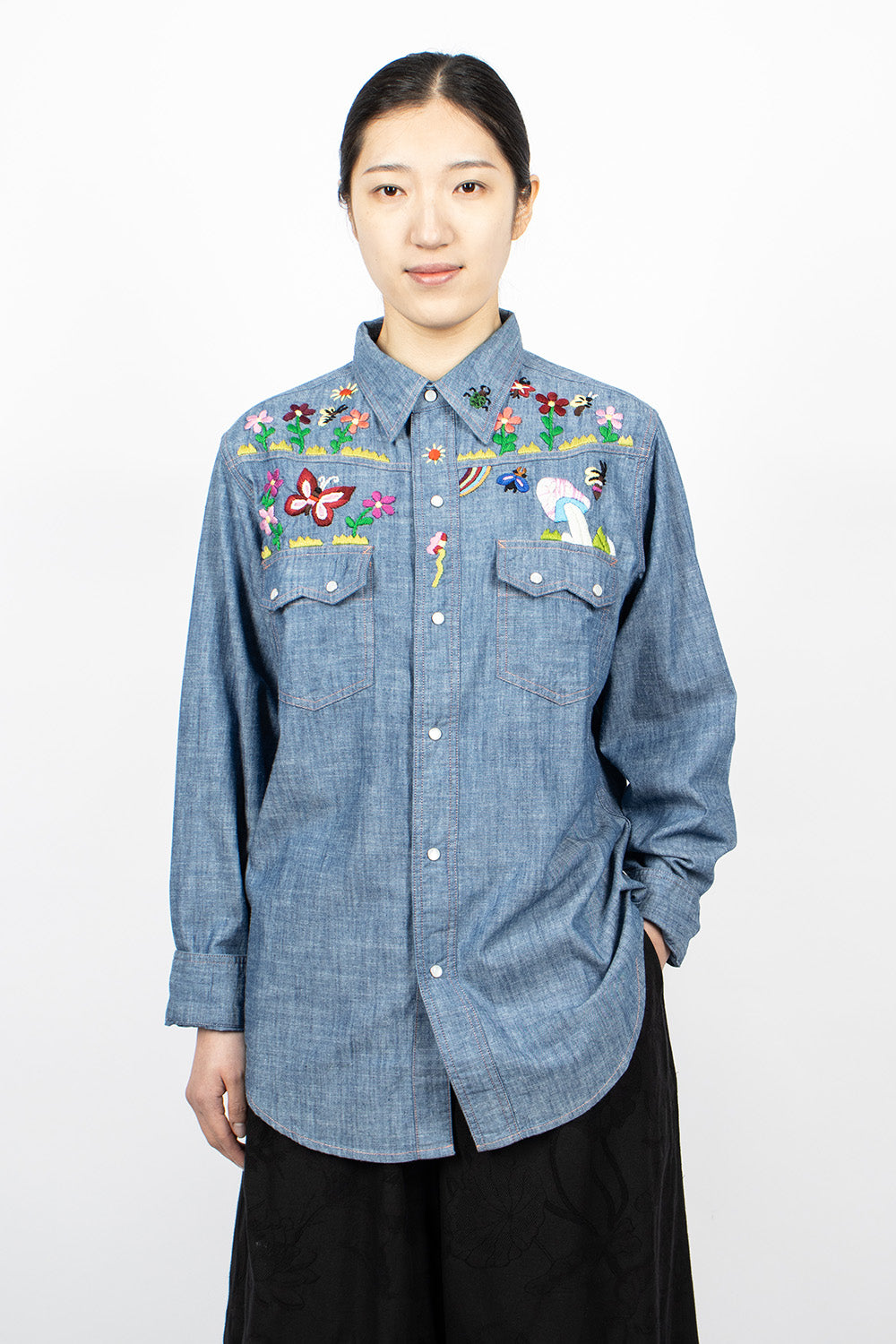 Western Shirt Chambray Embroidery