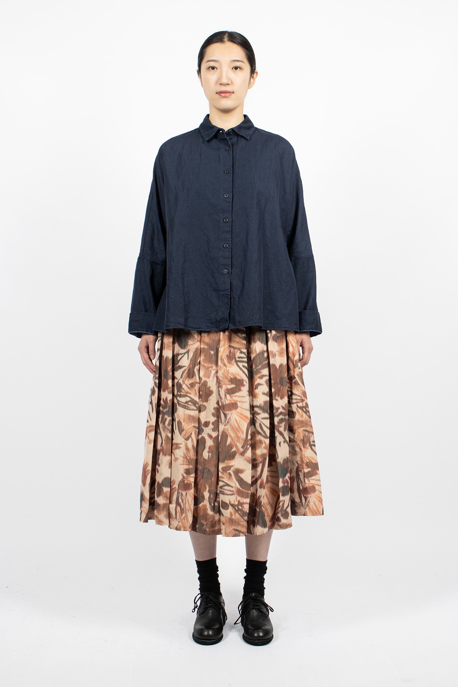 Double Rideaux Skirt Ikat Reds