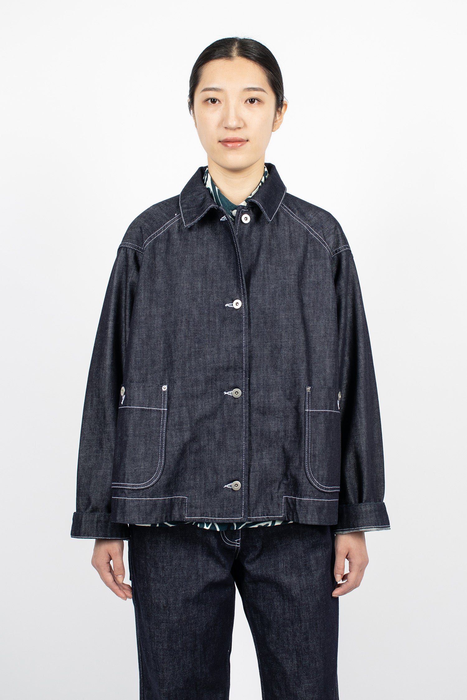 Drays Travail Denim Jacket Dark Indigo