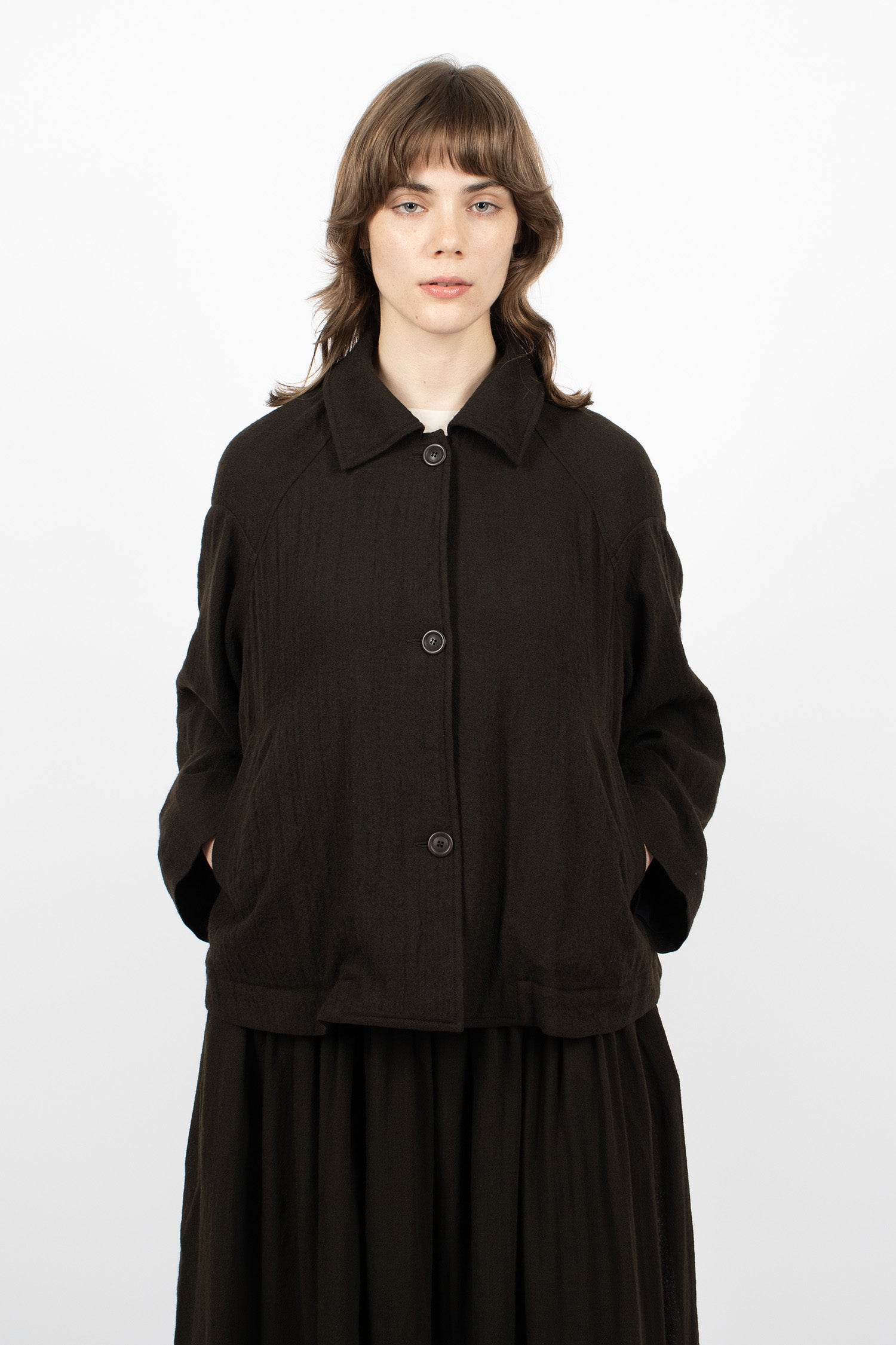 Drays Travail Denim Jacket Dark Brown