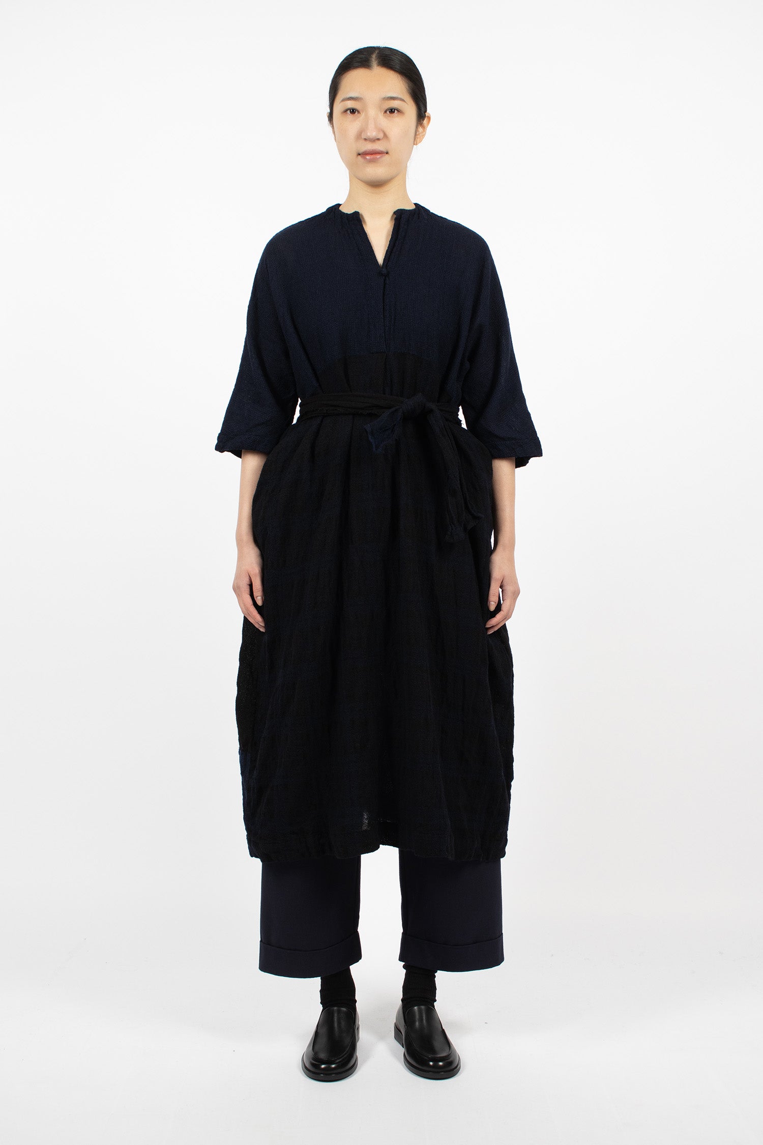 20.07.06 Washed Wool Dress Blue/Black