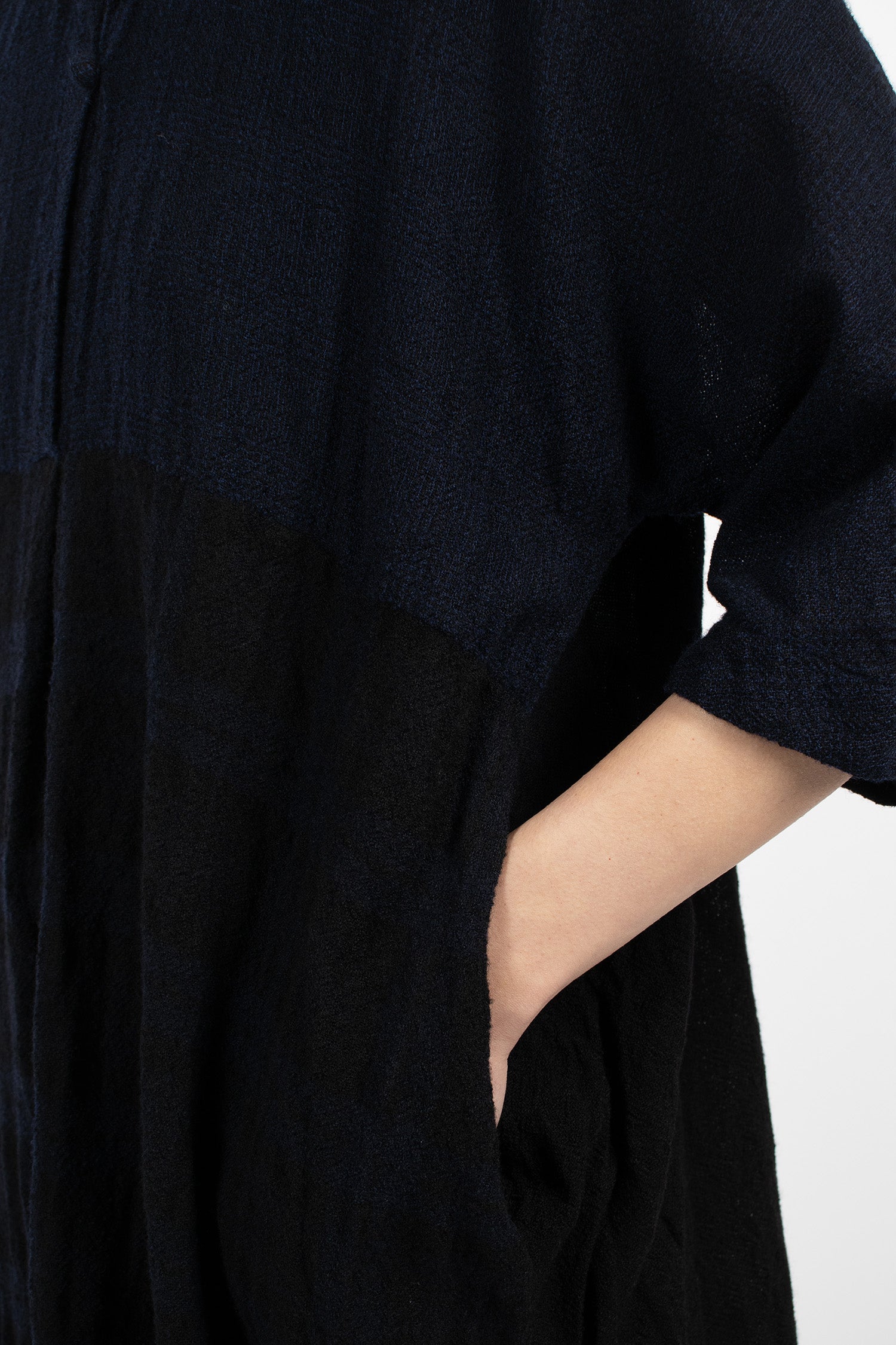 20.07.06 Washed Wool Dress Blue/Black