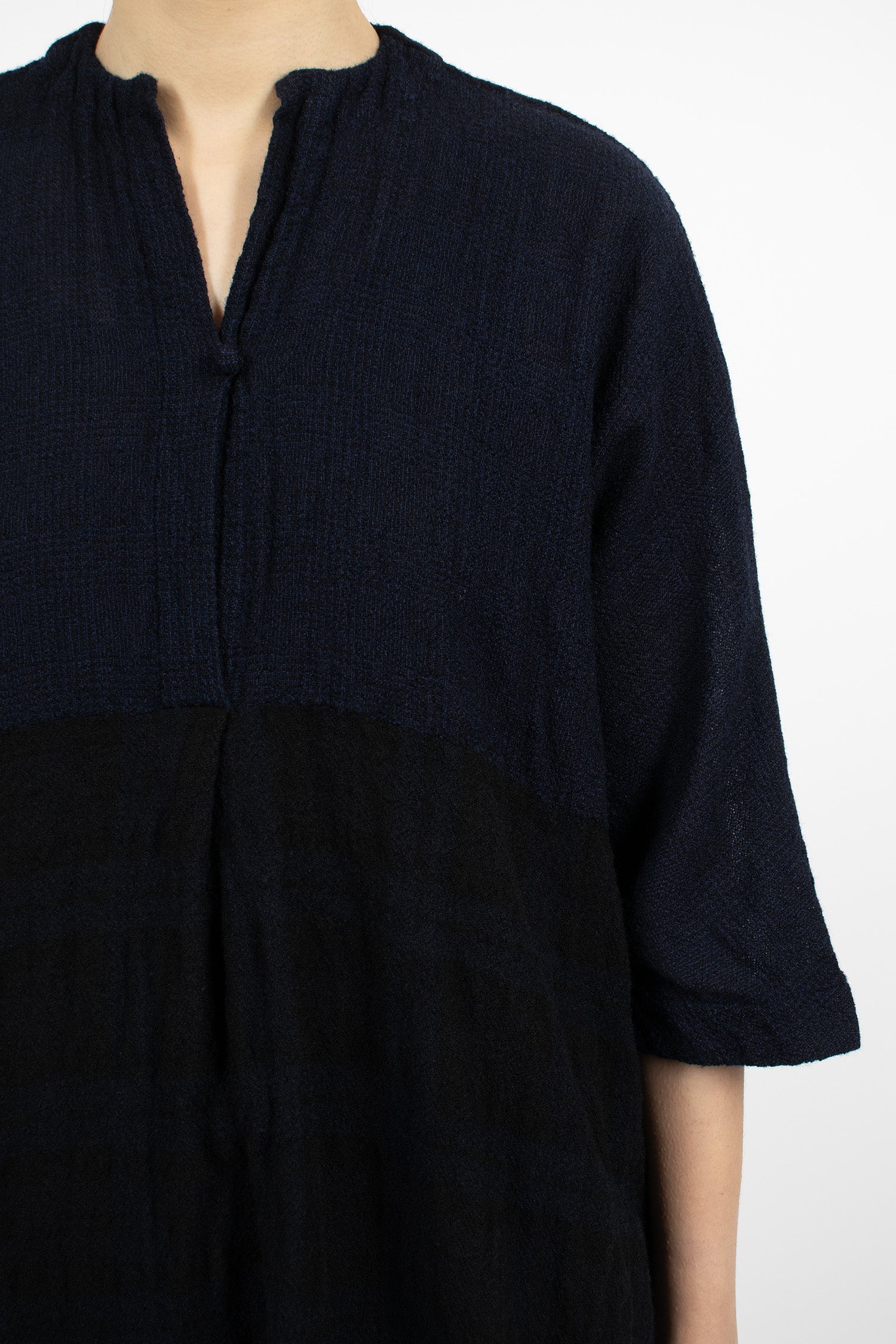 20.07.06 Washed Wool Dress Blue/Black