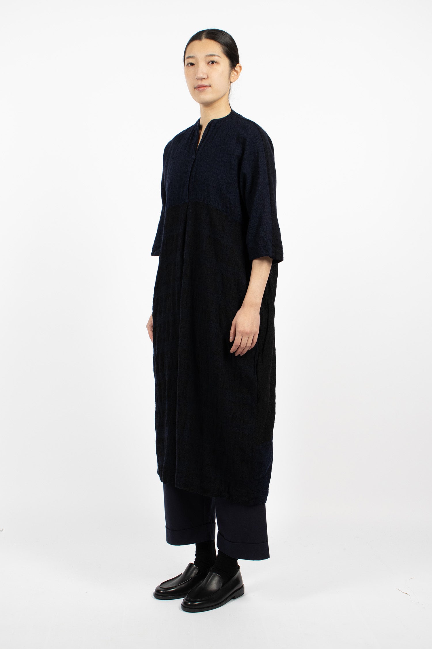 20.07.06 Washed Wool Dress Blue/Black