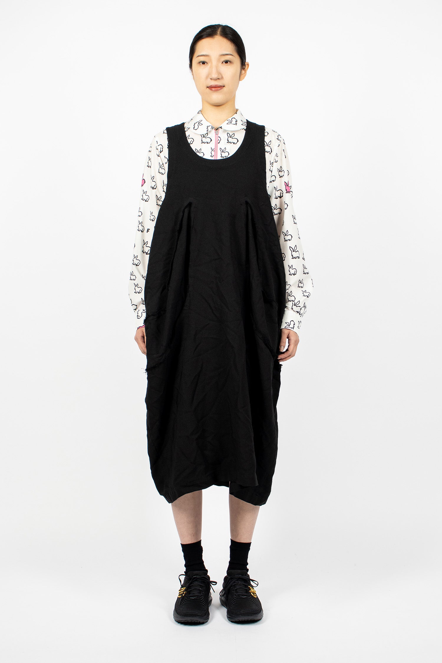 J-Skirt Pinafore Dress Black