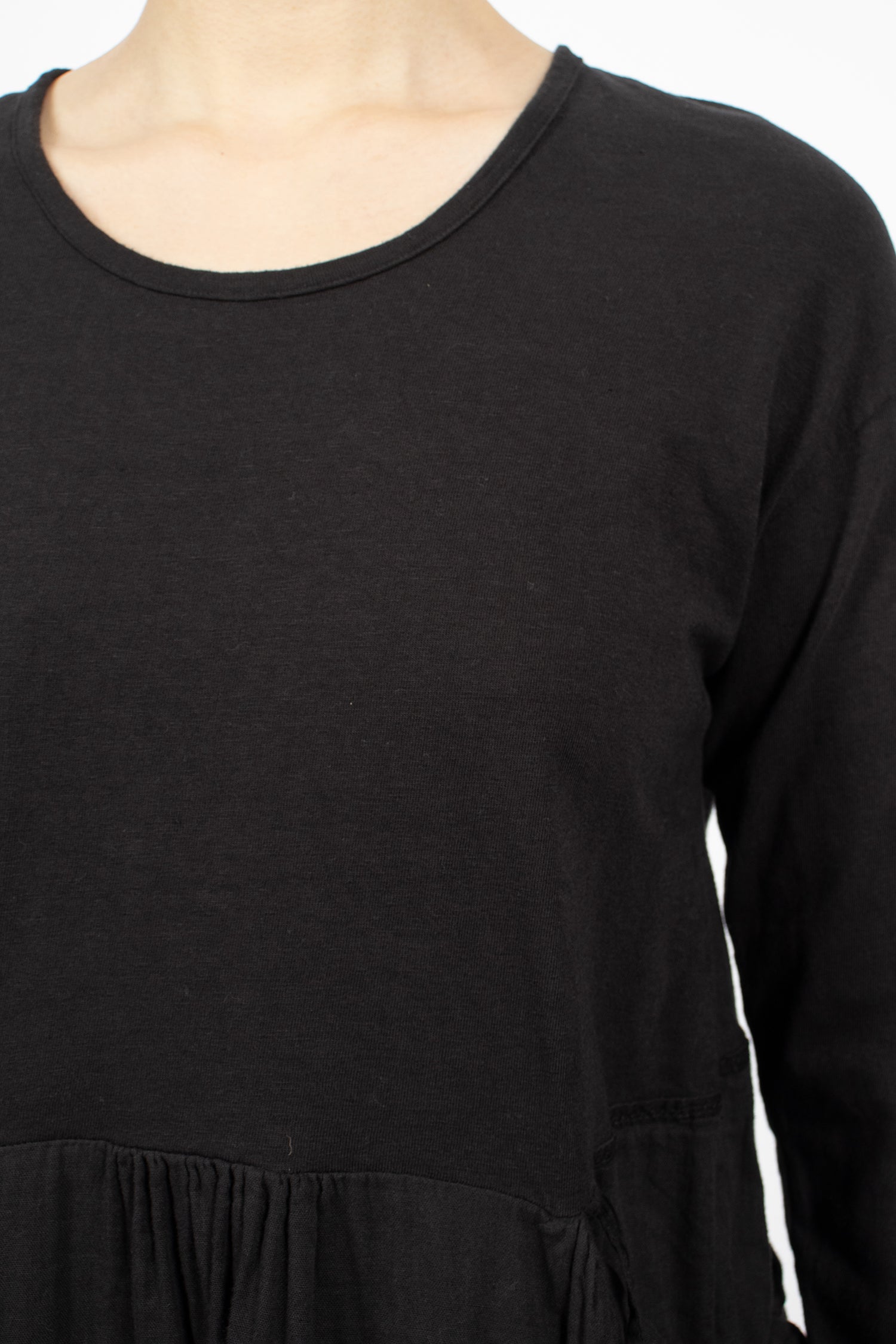 Jersey x Double Gauze Butter Dress Black