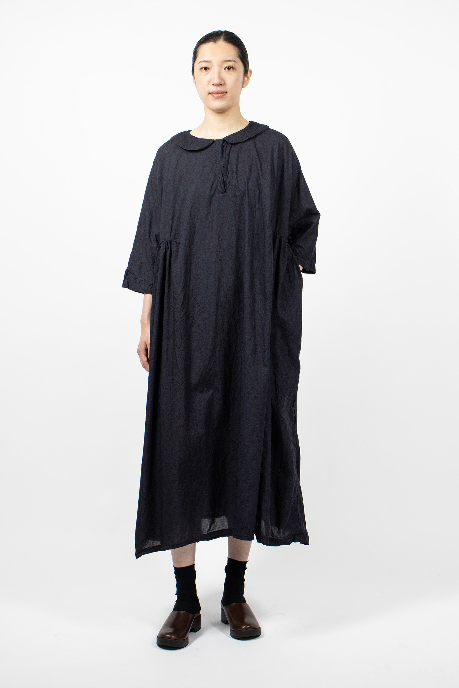 Curcuma Long Dress Overdyed Small Flower 1