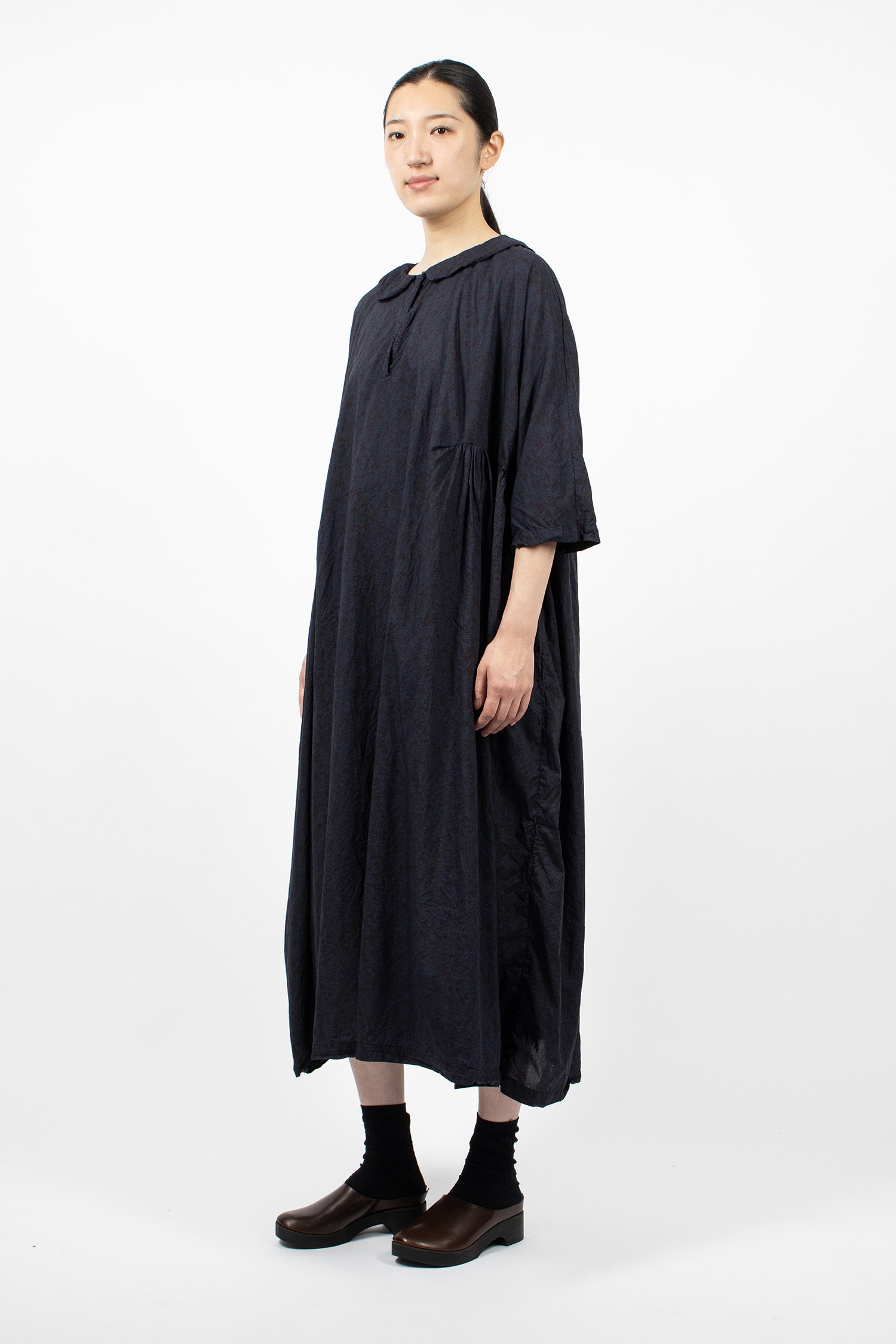 Curcuma Long Dress Overdyed Small Flower 1
