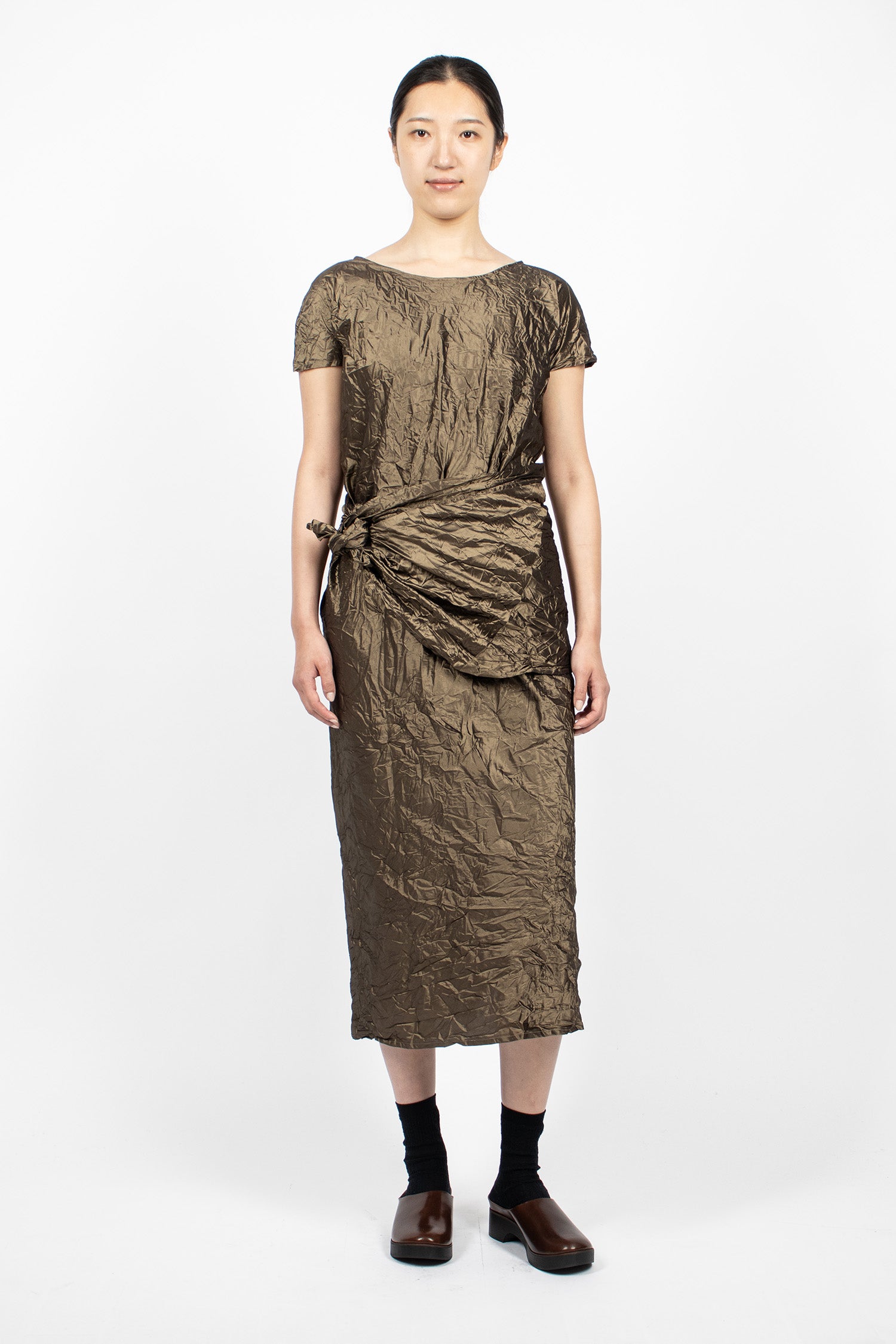 Ura Taffeta Dress Bronze