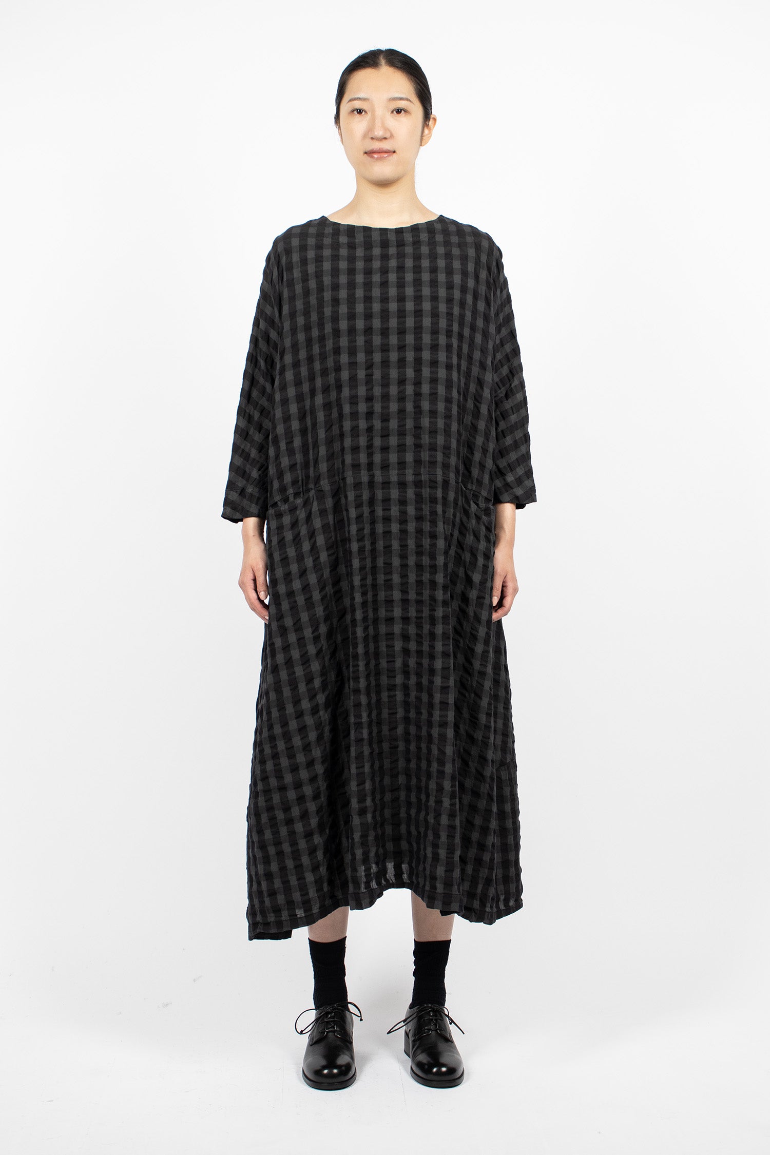 Nb Dress Slate Gingham