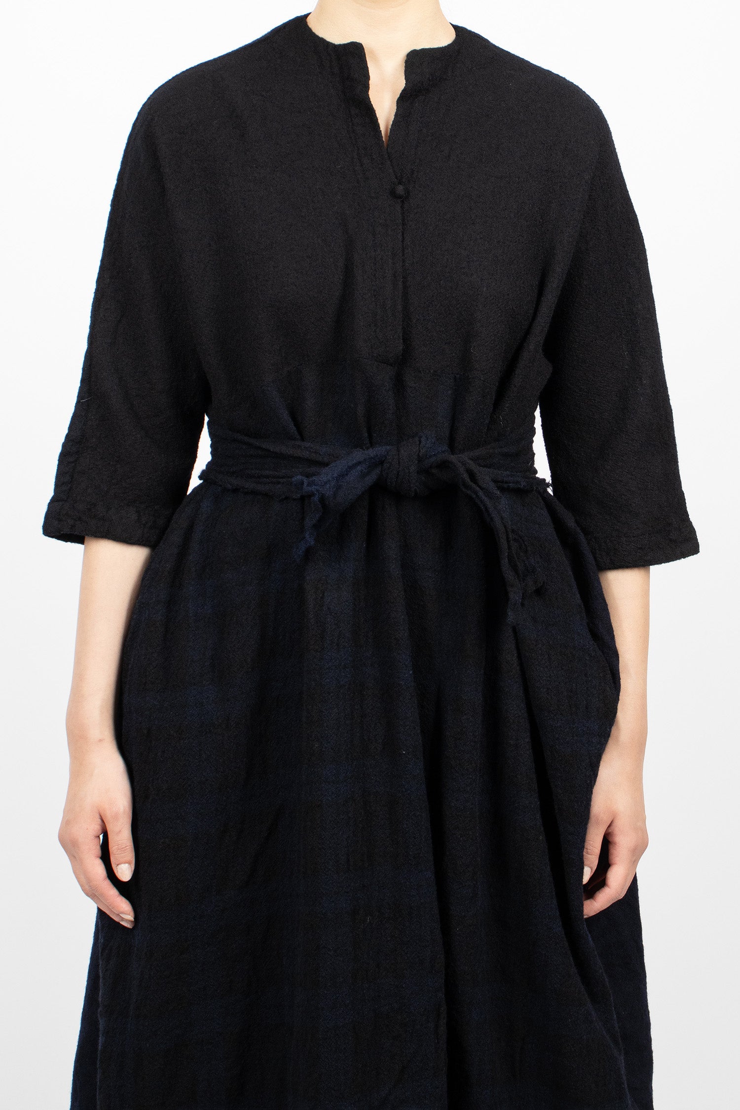20.07.06 Washed Wool Dress Blue/Black