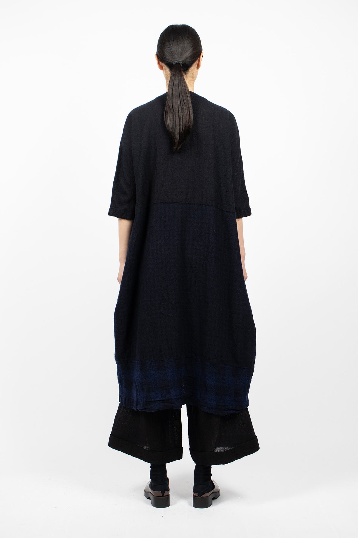 20.07.06 Washed Wool Dress Blue/Black