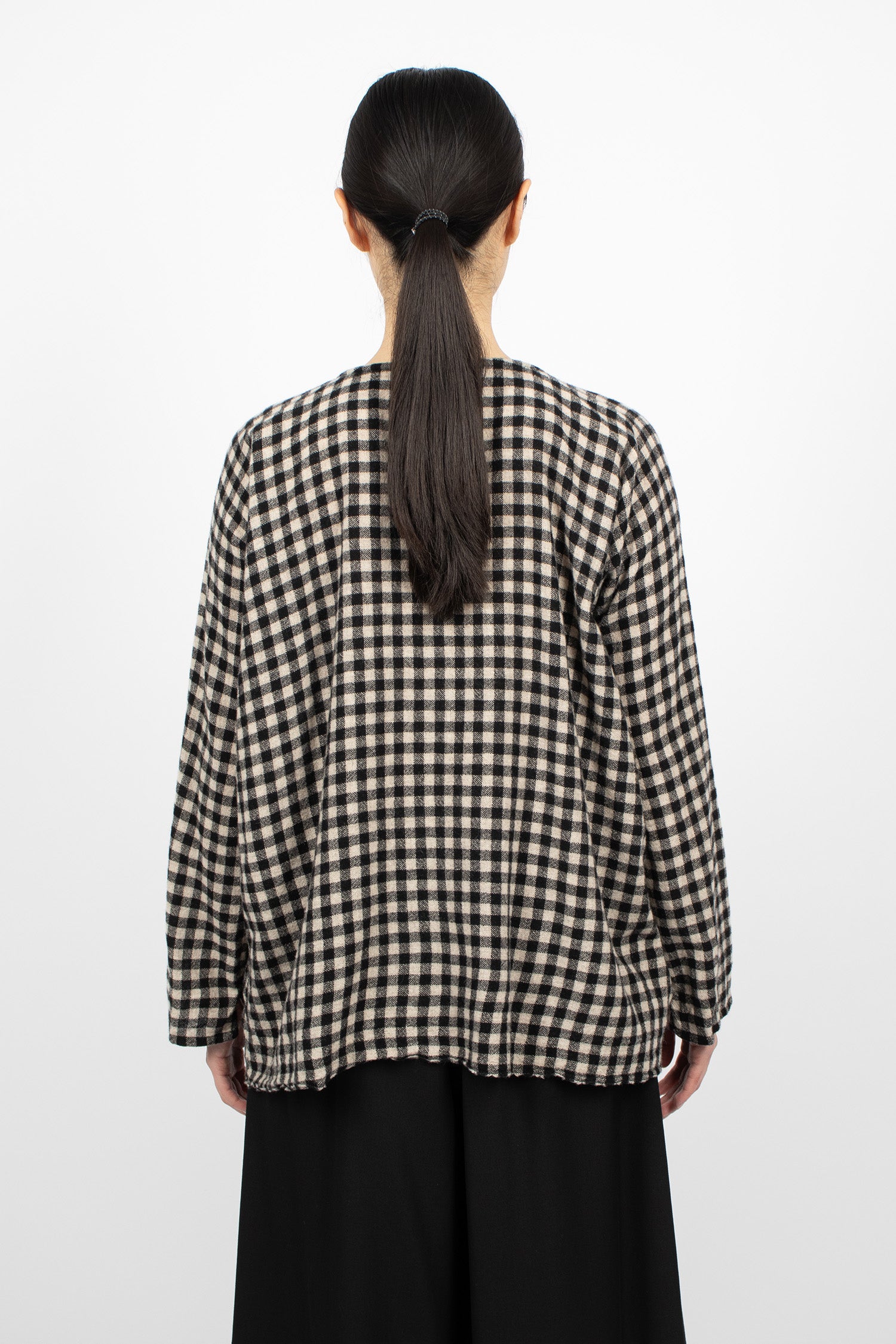 Washed Wool Shirt Natural/Black Check