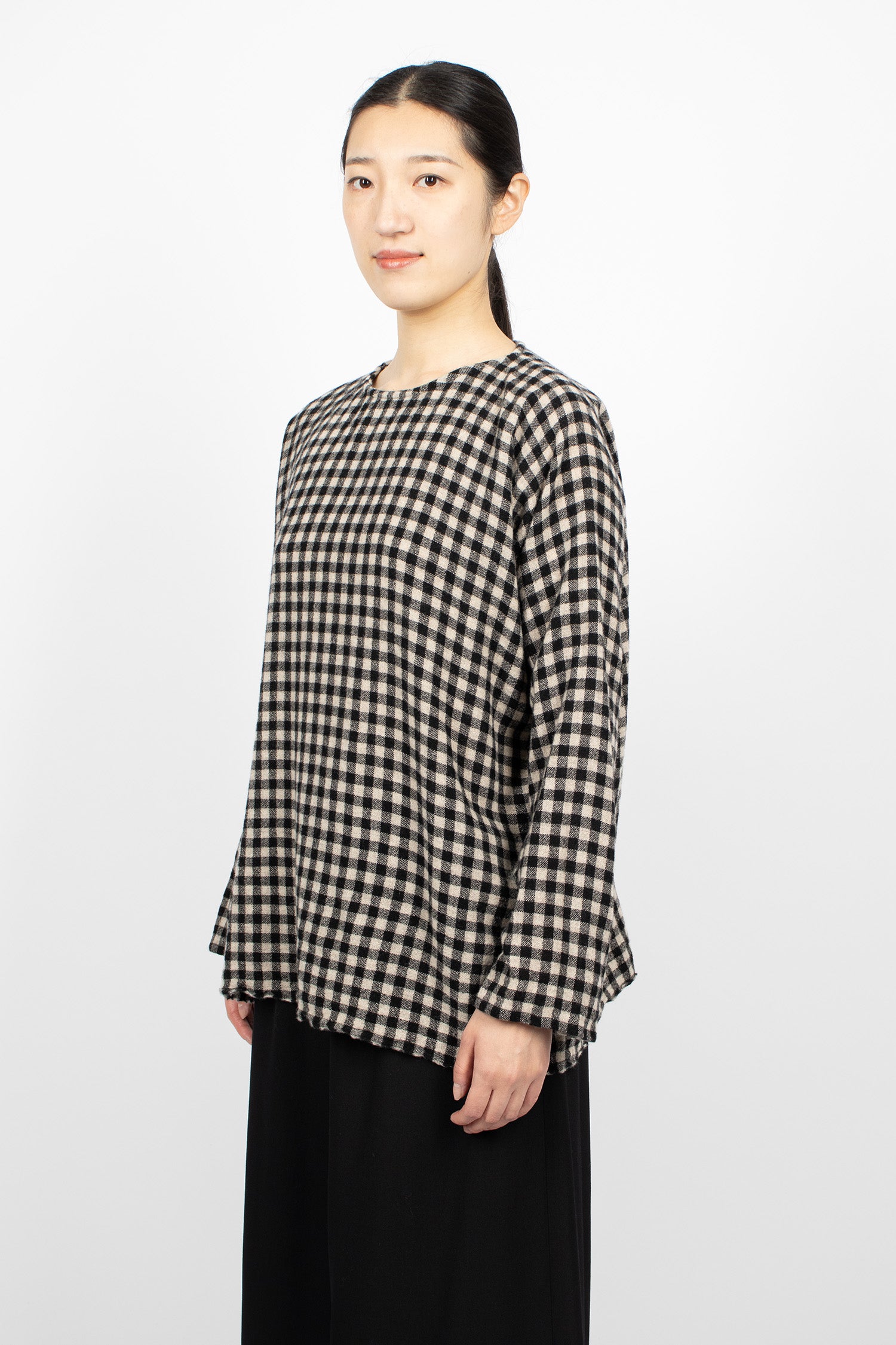 Washed Wool Shirt Natural/Black Check
