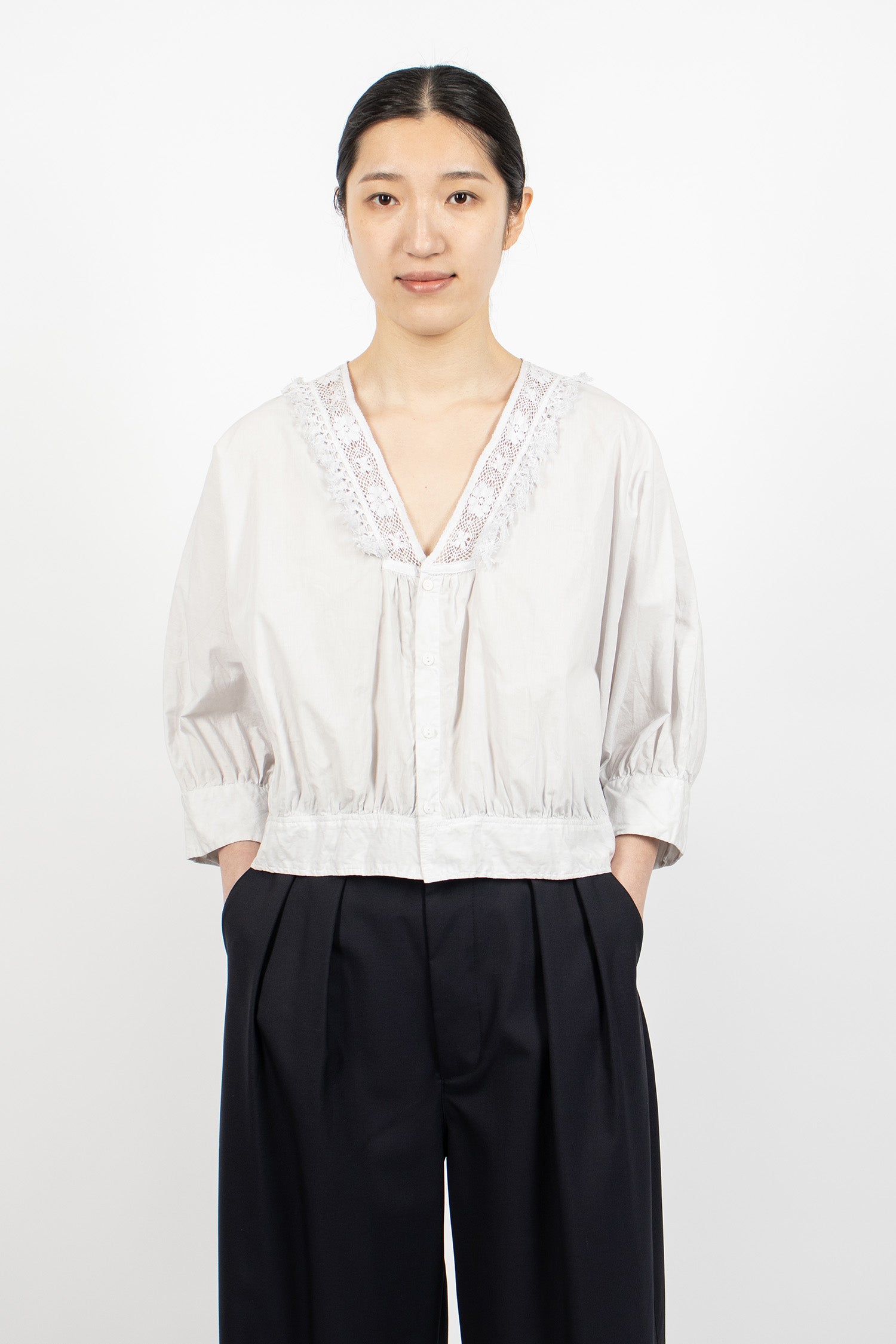 Lace Bolero Shirt Light Ink
