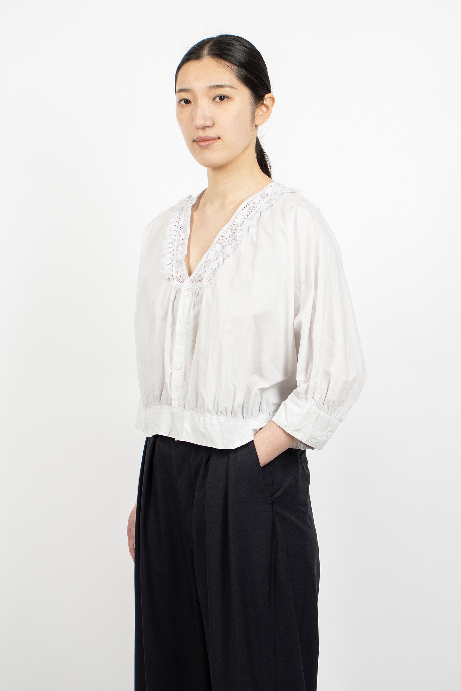 Lace Bolero Shirt Light Ink