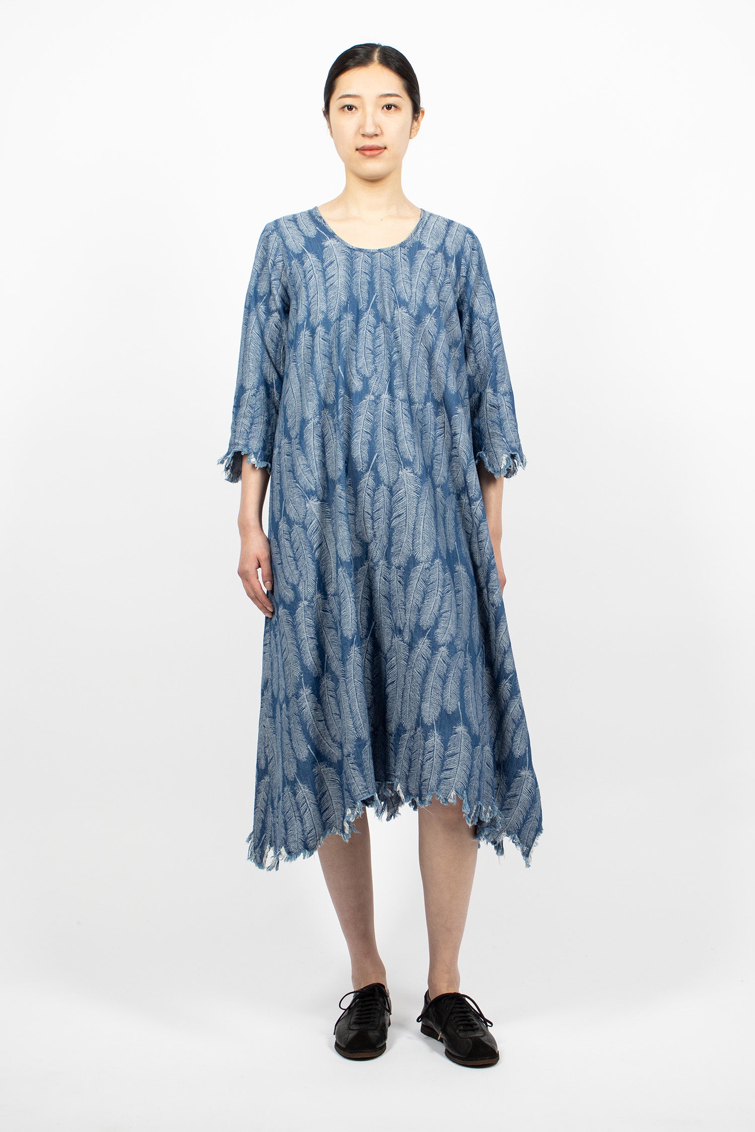 5oz Denim Feather Dress Light Blue