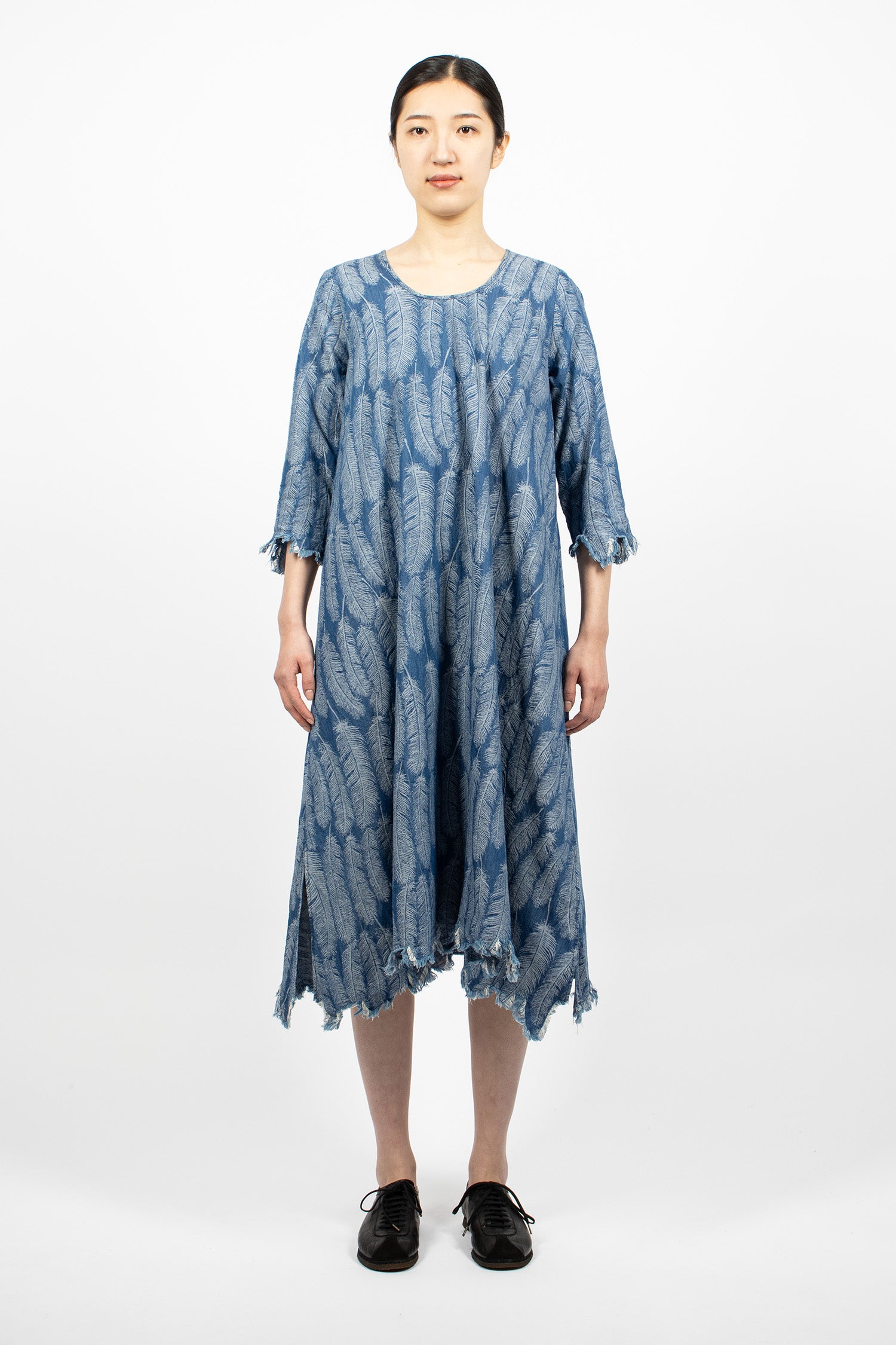 5oz Denim Feather Dress Light Blue