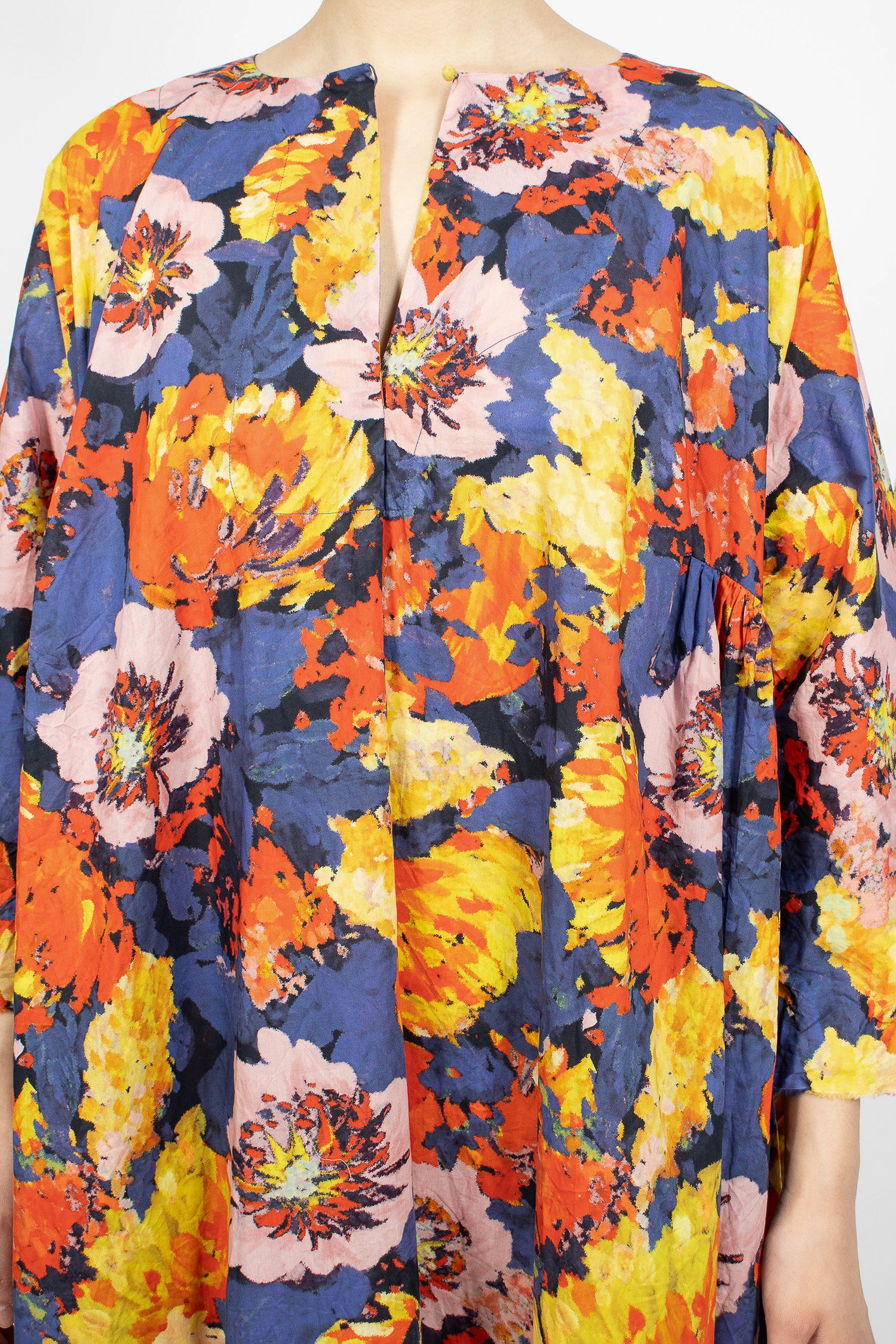 Newpride Dress Navy Blue/Large Flowers Mix