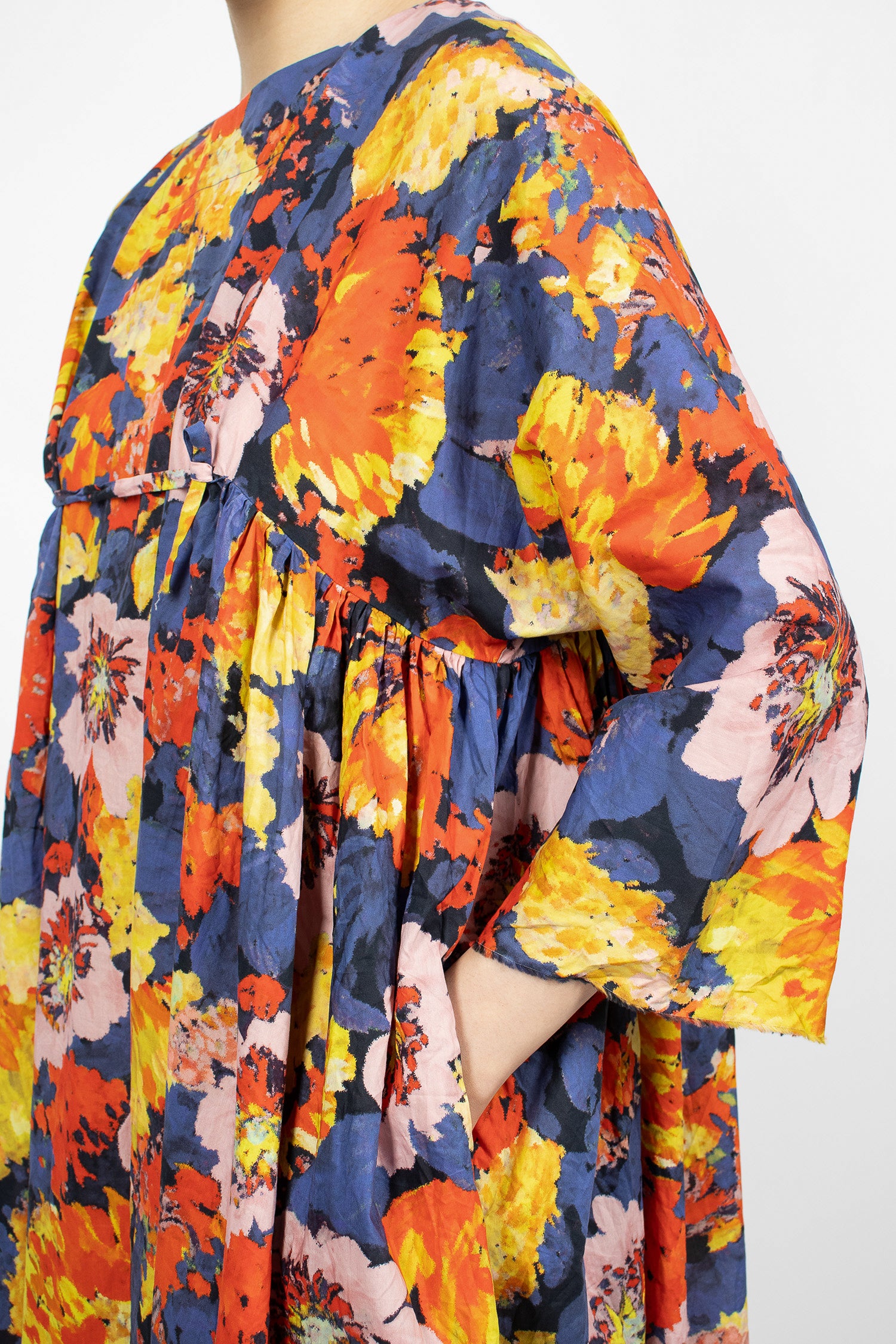 Newpride Dress Navy Blue/Large Flowers Mix