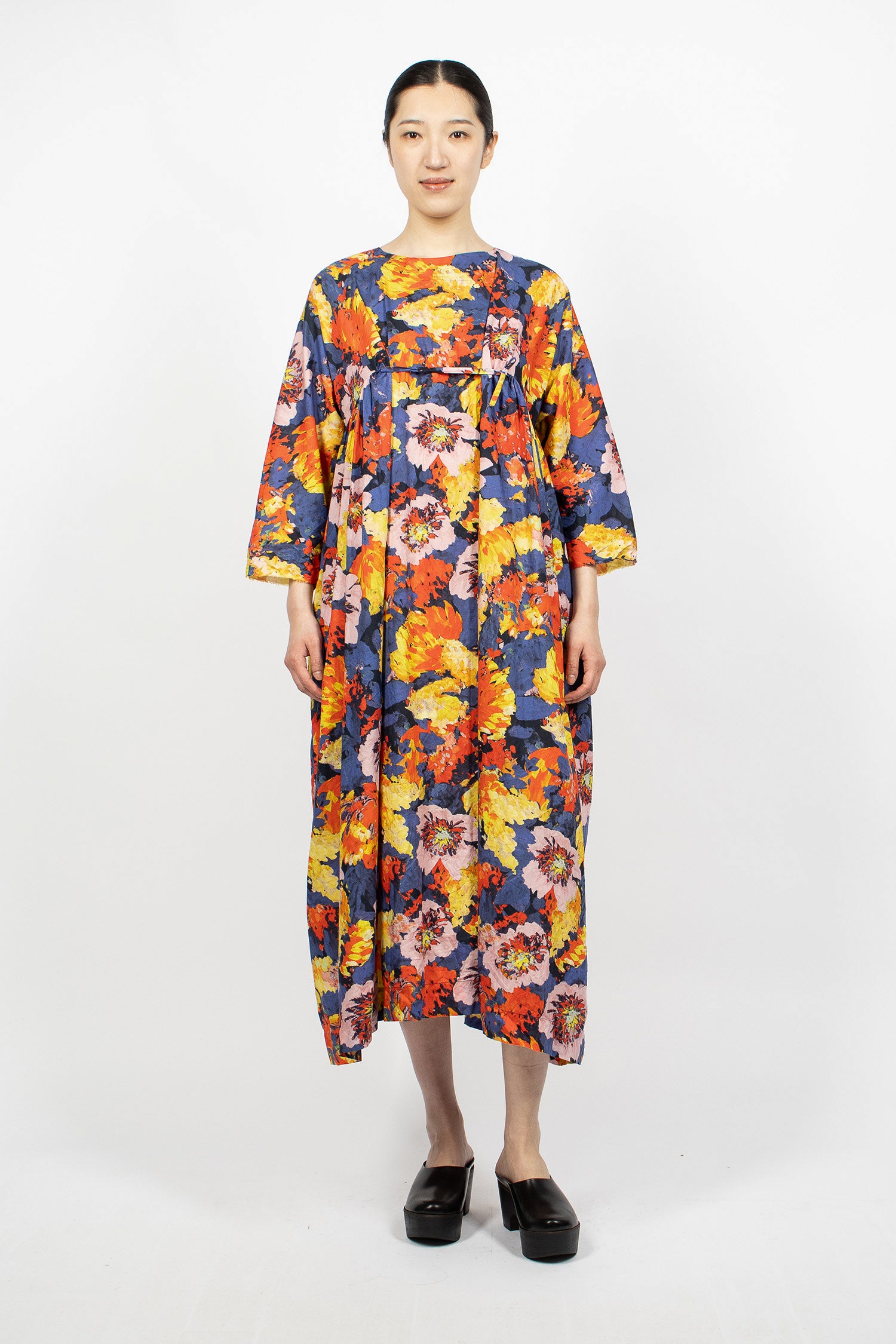 Newpride Dress Navy Blue/Large Flowers Mix