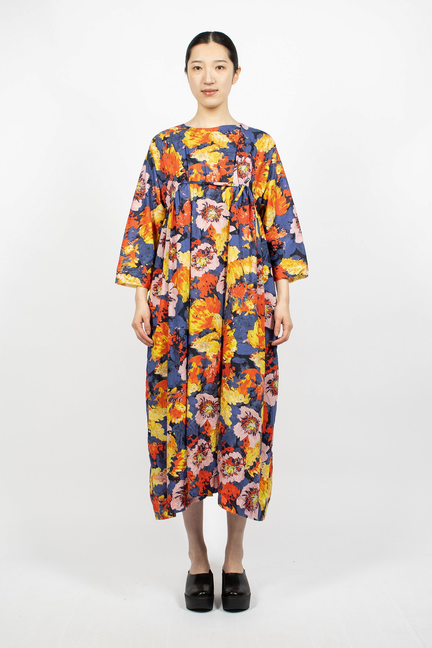Newpride Dress Navy Blue/Large Flowers Mix