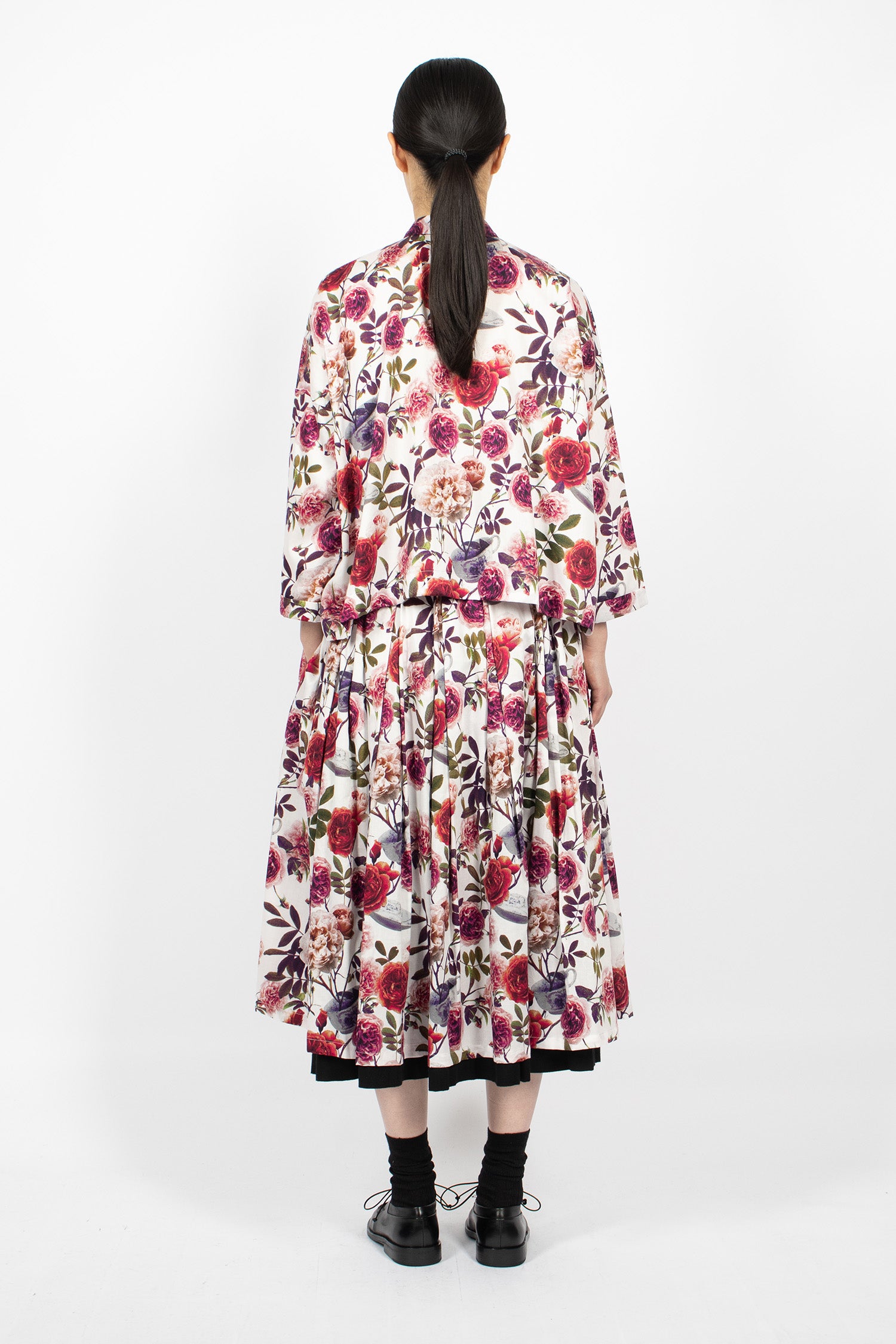 Solange Reversible Skirt Roses/White