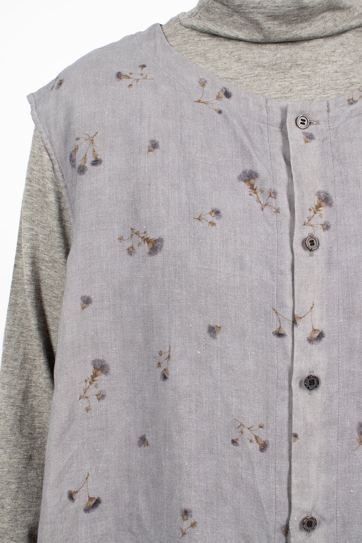 Wildflower Print Sleeveless Blouse Grey Blue