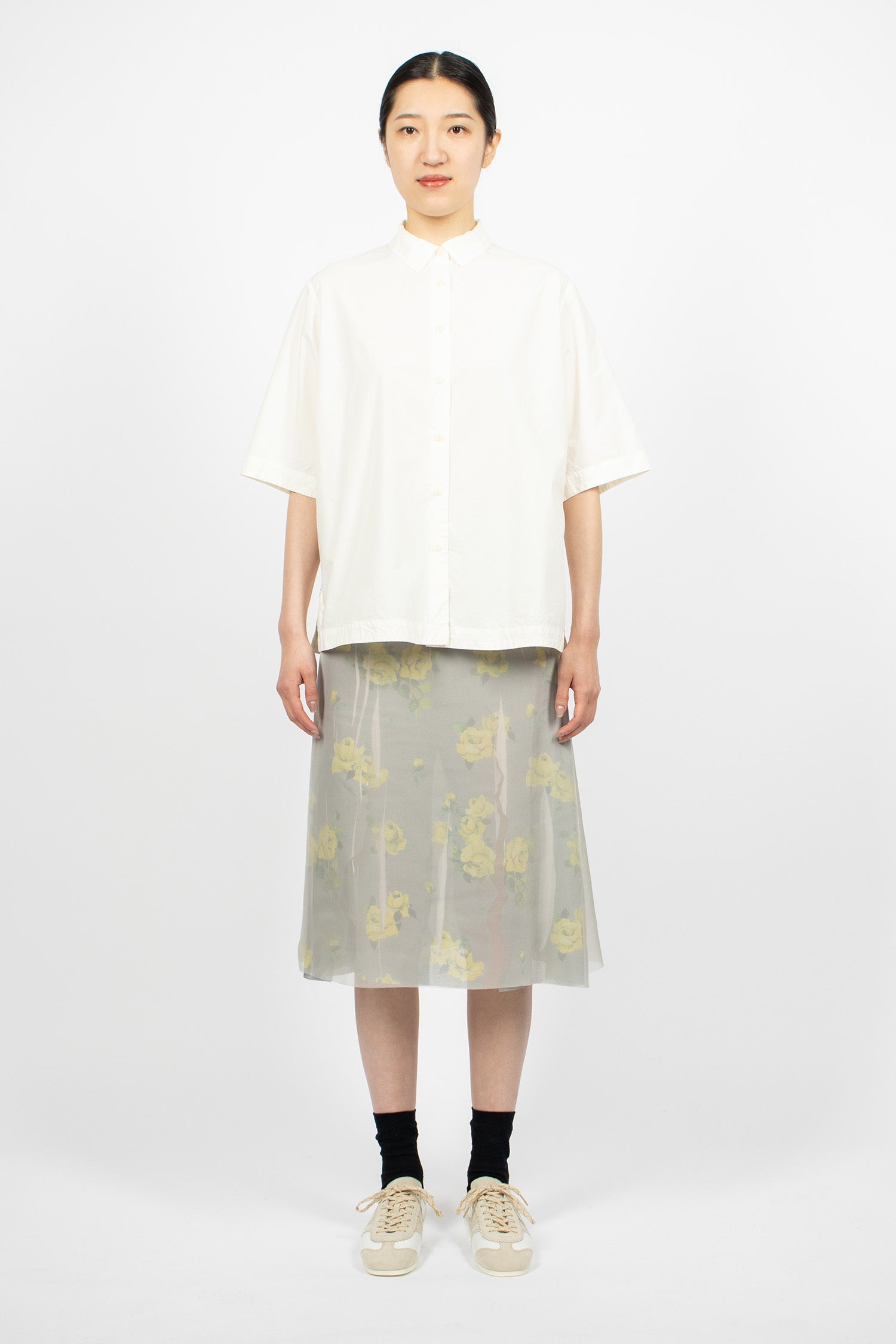 Mesh Layered Skirt Yellow/Grey