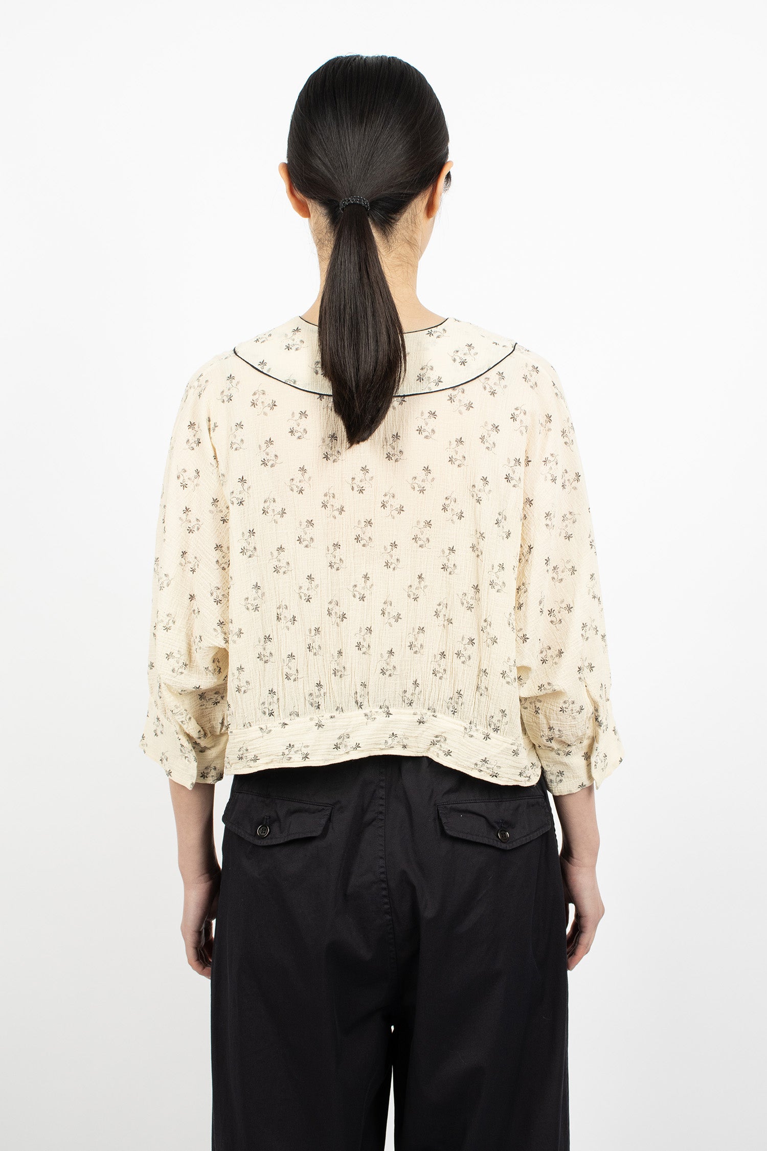 Piping Bolero Blouse Natural