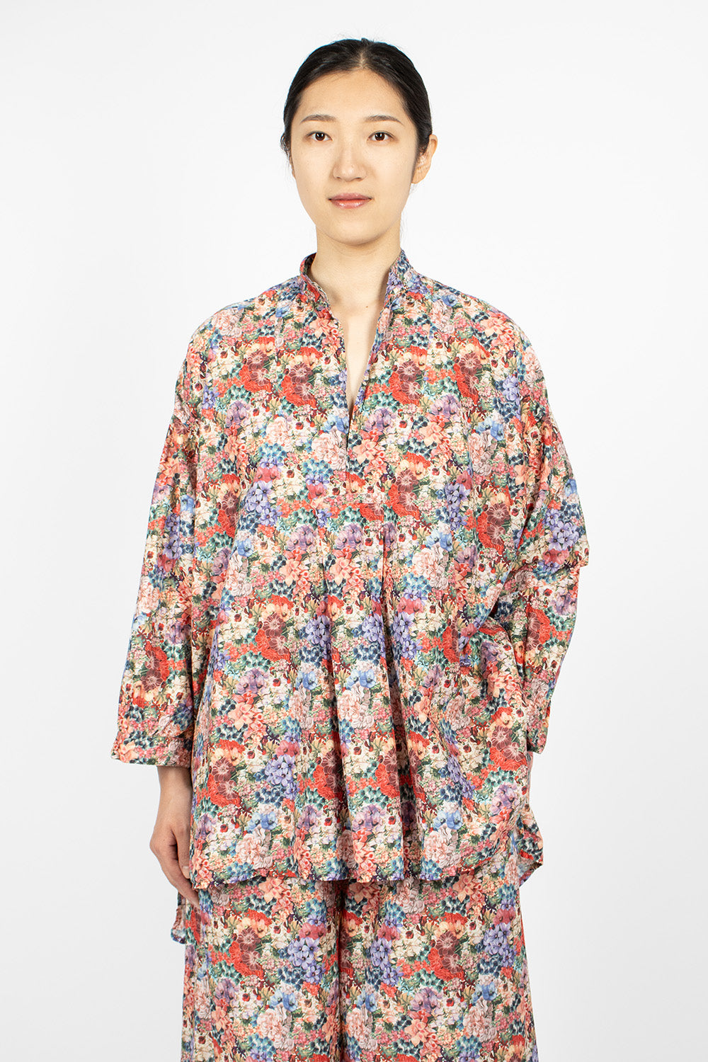 Kora Washed Shirt Pink Flowers